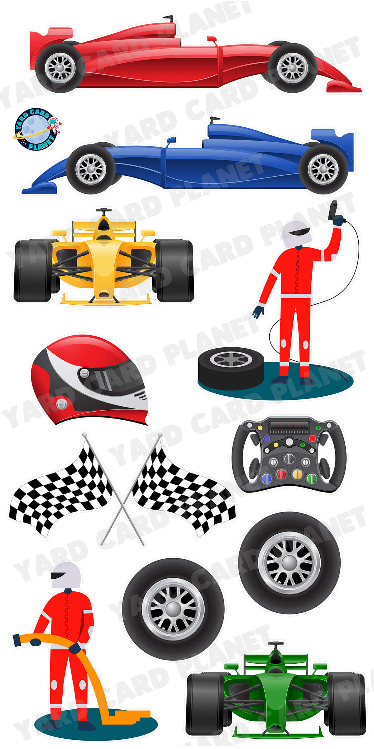 F1 Racing Yard Card Flair Set