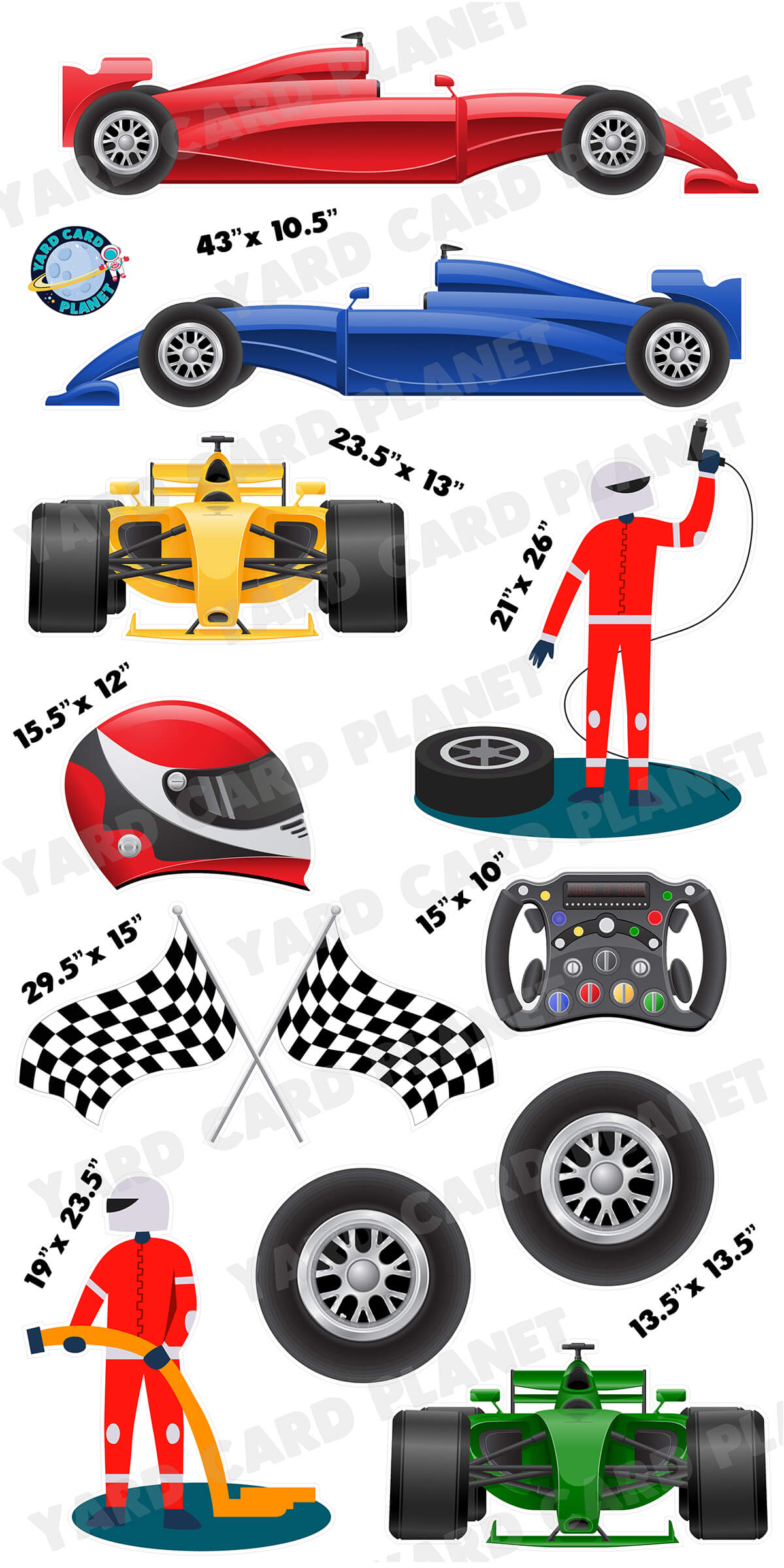 F1 Racing Yard Card Flair Set