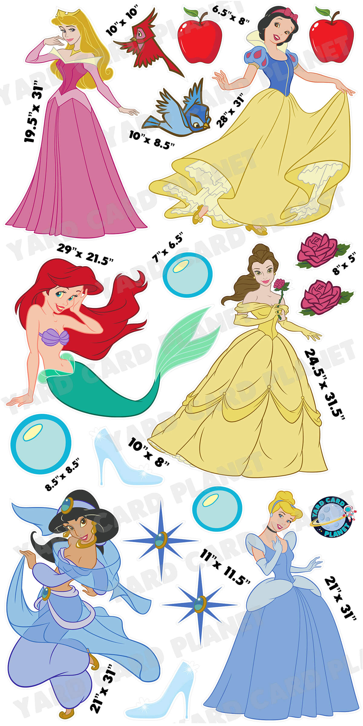 Forever A Princess Yard Card Flair Set