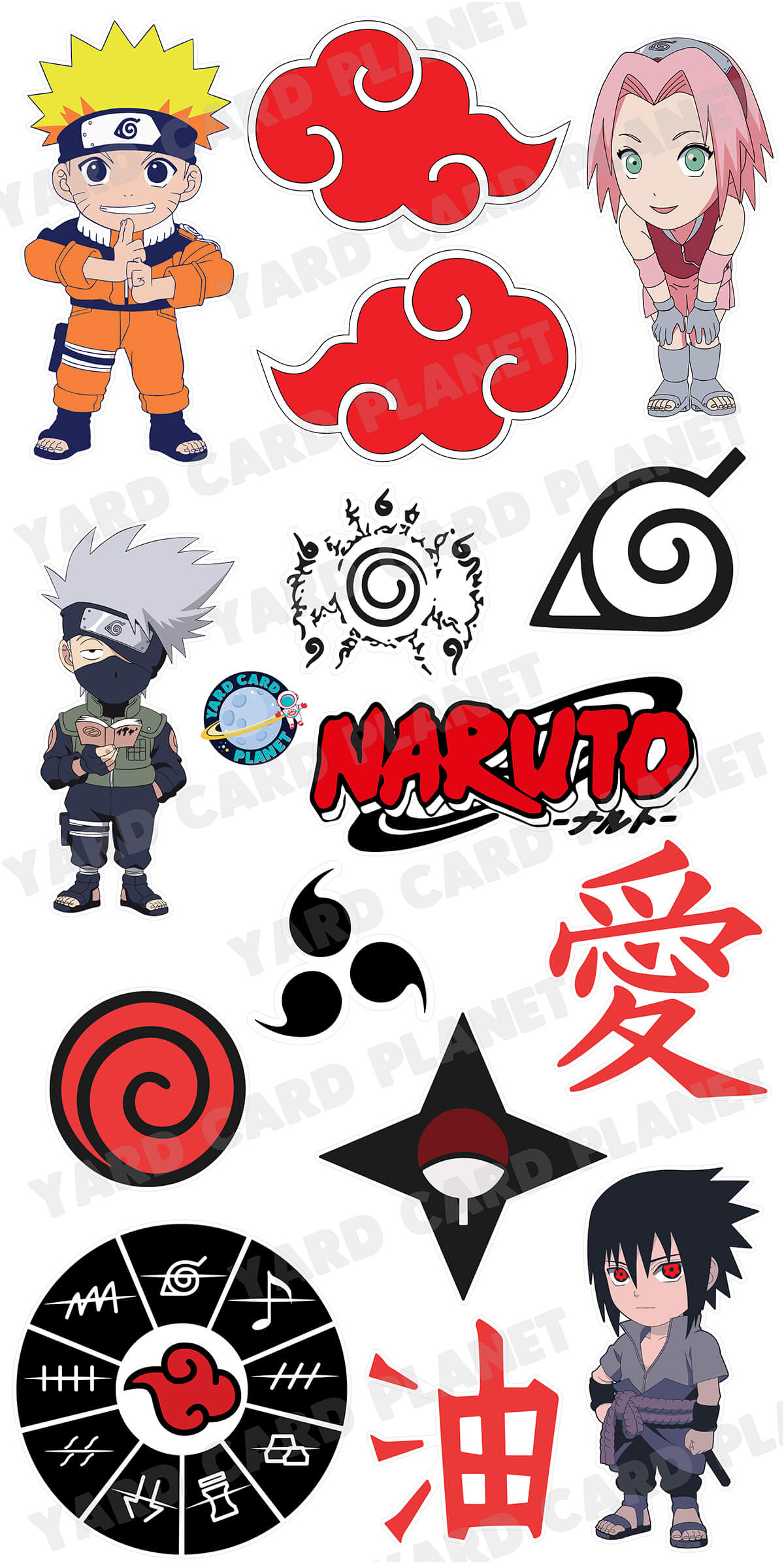 Naruto Anime Inspired Yard Card Flair Set Part 1