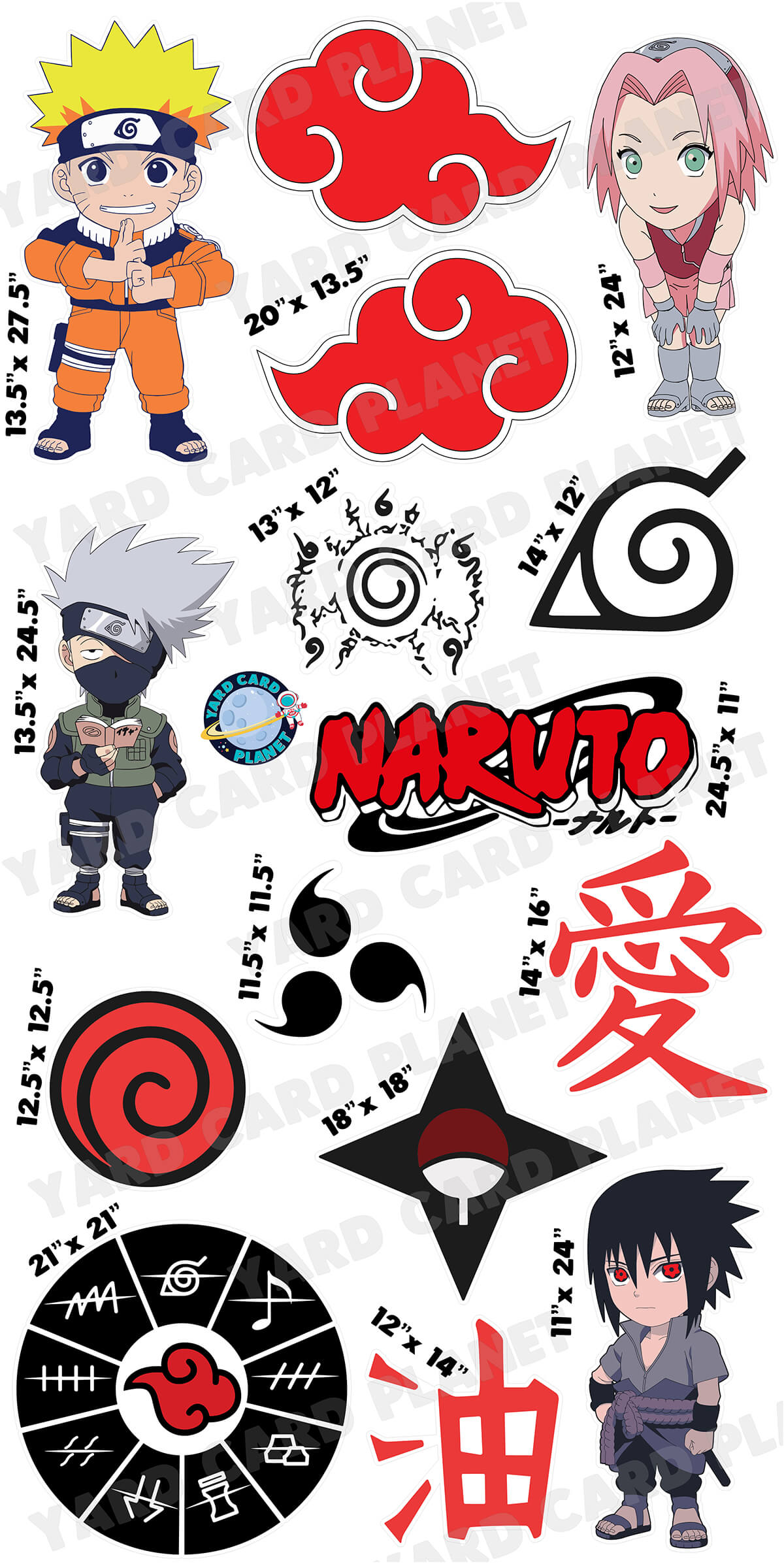 Naruto Anime Inspired Yard Card Flair Set Part 1