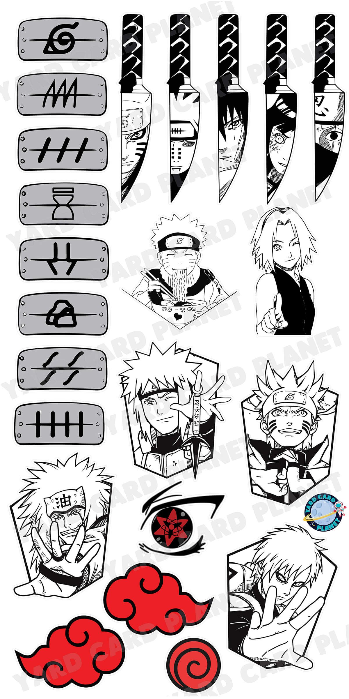 Naruto Anime Inspired Yard Card Flair Set Part 2