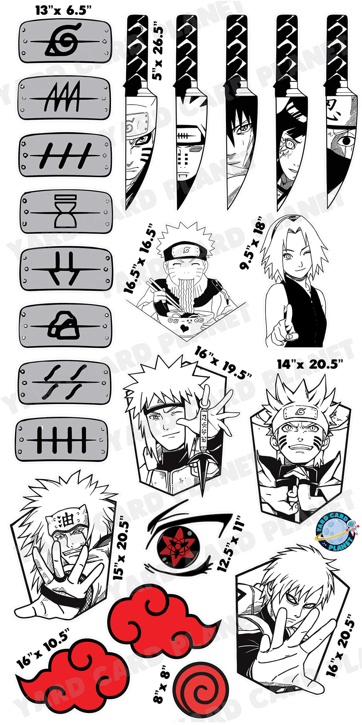 Naruto Anime Inspired Yard Card Flair Set Part 2