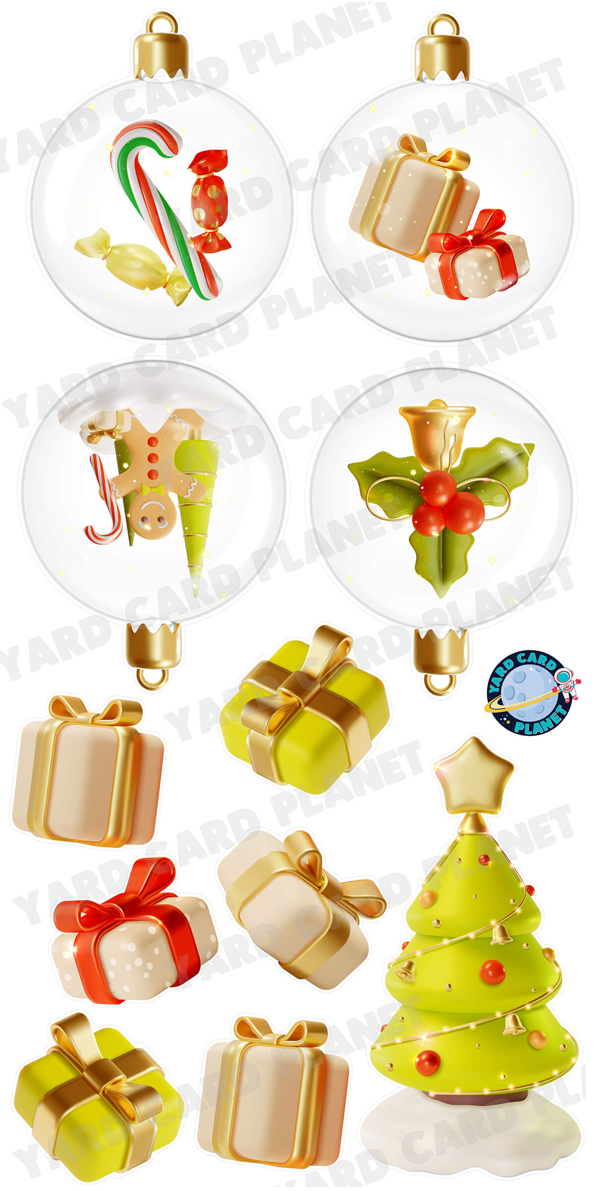 3D Realistic Christmas Essentials Yard Card Flair Set - Part 1