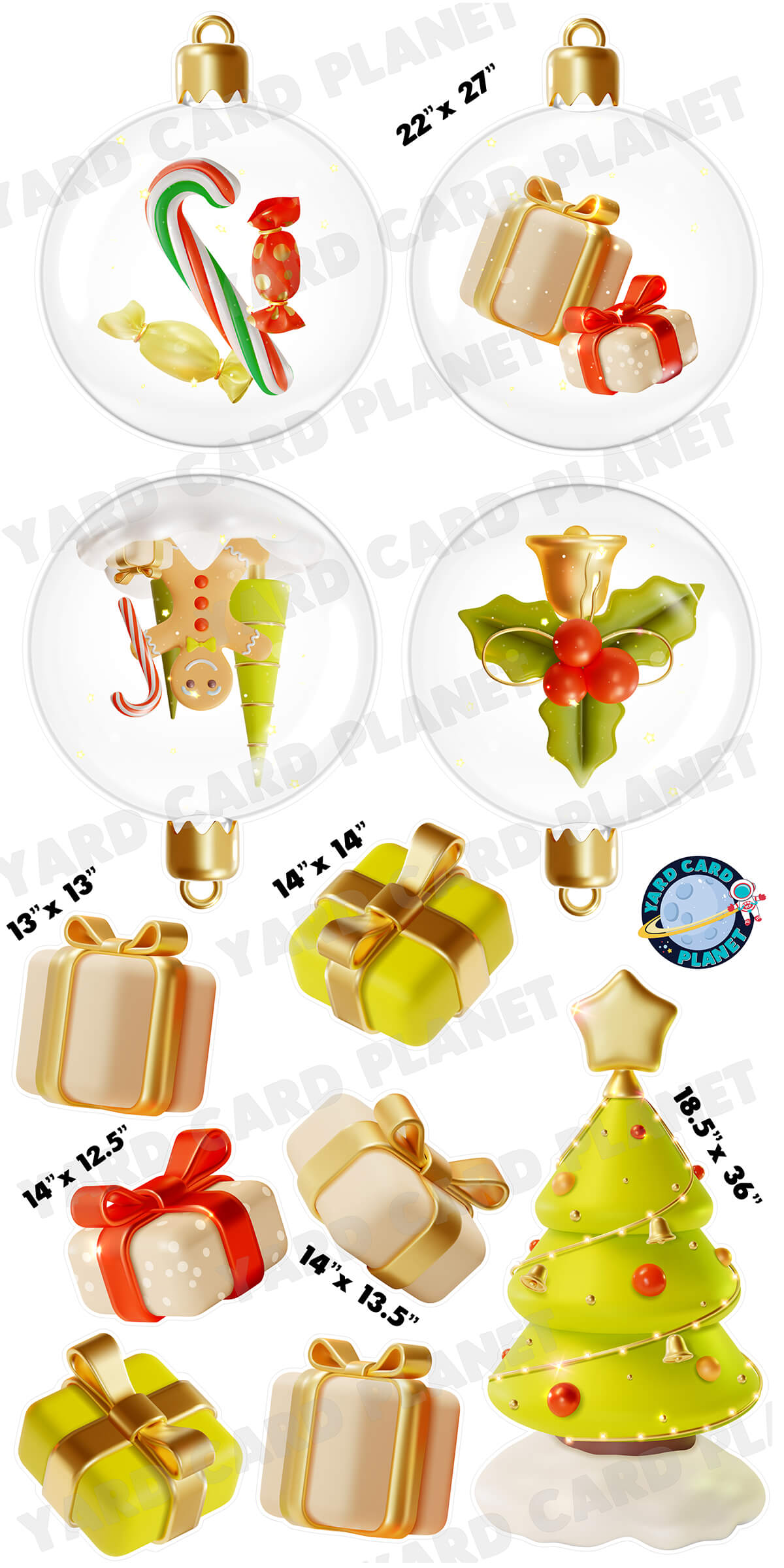 3D Realistic Christmas Essentials Yard Card Flair Set - Part 1