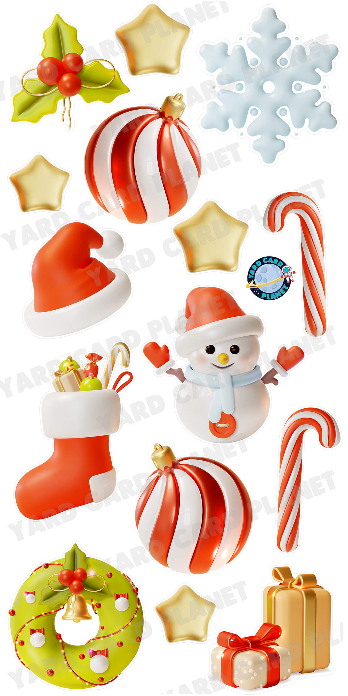 Santa Yard Cards uv High resolution Coroplast selling printing. Half Sheet