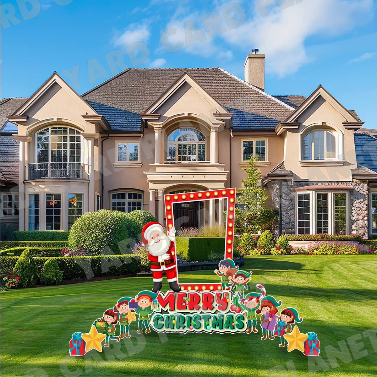 Merry Christmas EZ Quick Sign, EZ Quick Frame and Elves Yard Card Flai