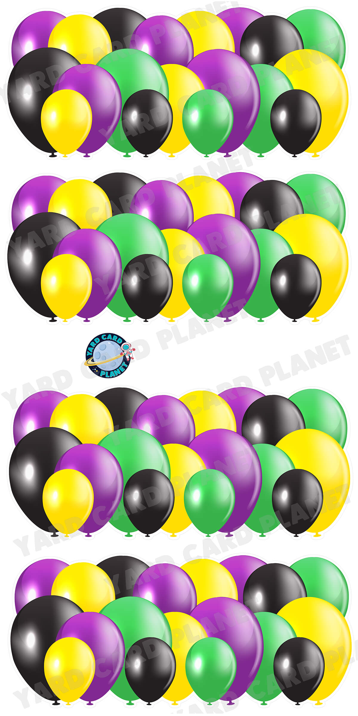 Mardi Gras Colored Balloon Panels Yard Card Set