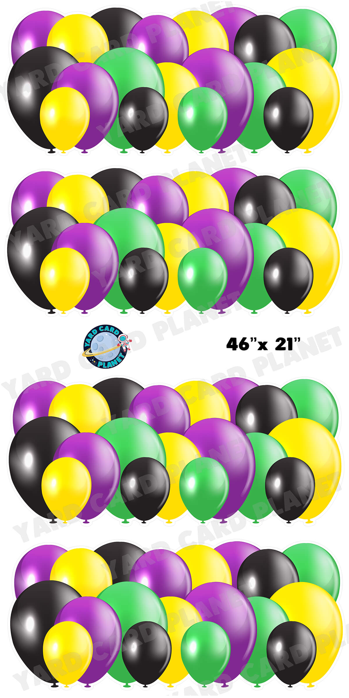 Mardi Gras Colored Balloon Panels Yard Card Set