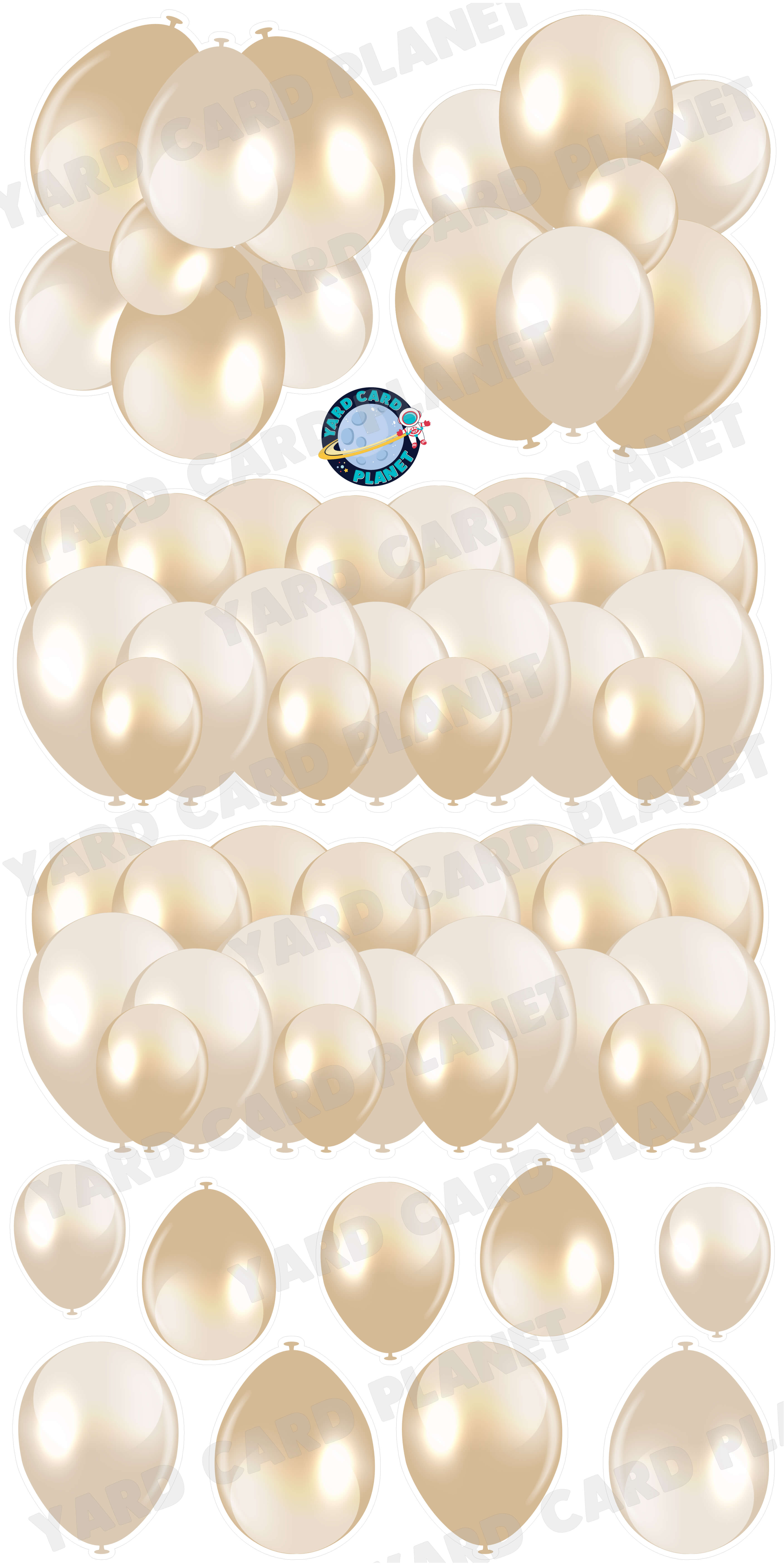 Tan Balloon Panels, Bouquets and Singles Yard Card Set