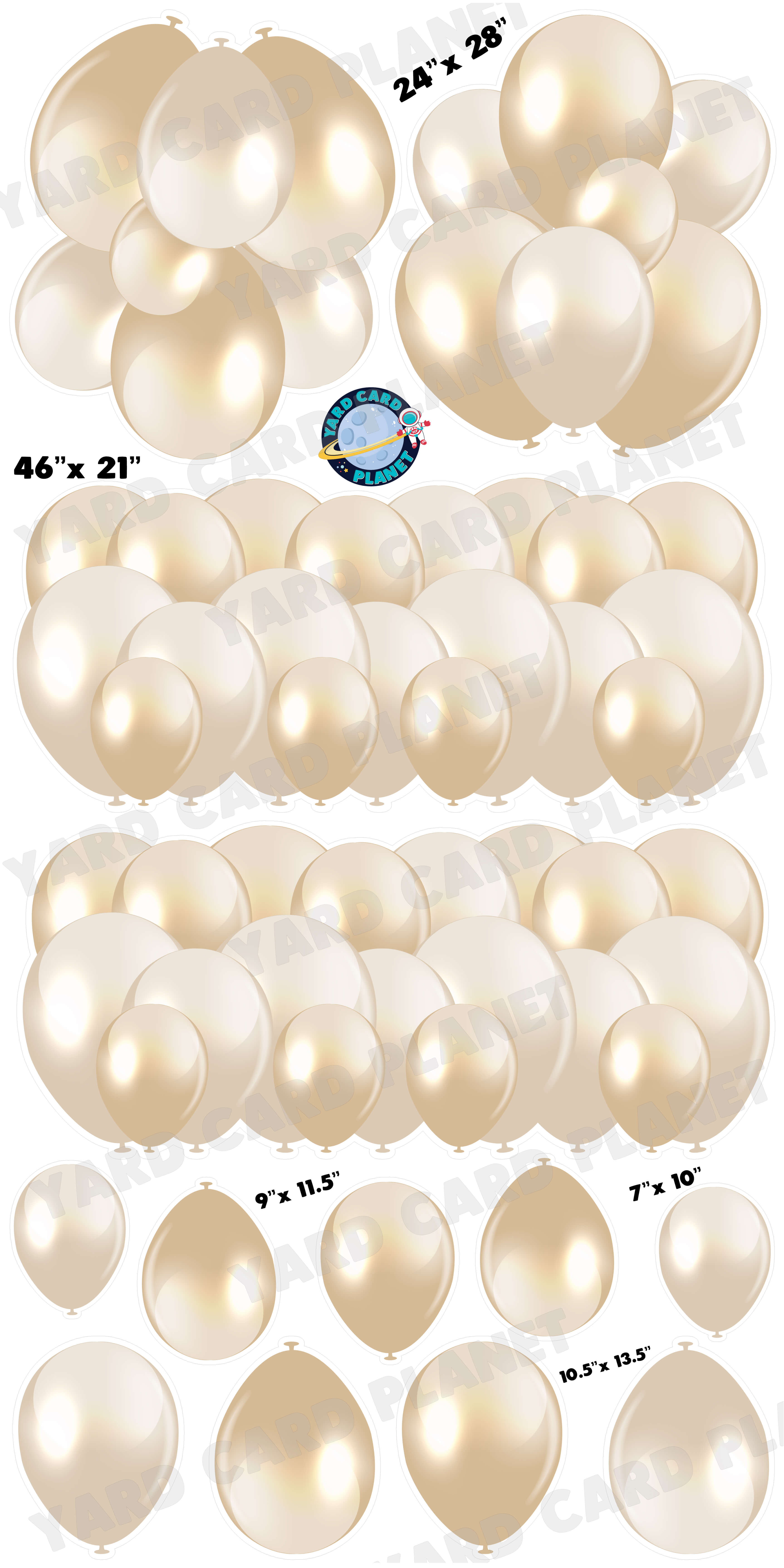 Tan Balloon Panels, Bouquets and Singles Yard Card Set