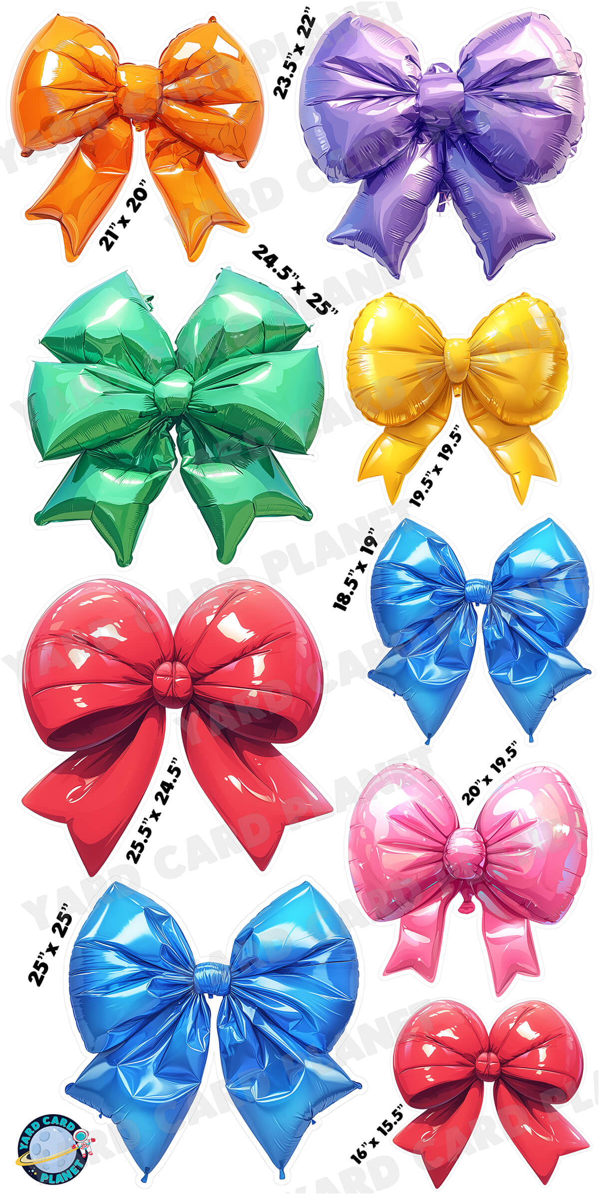 Bright Color Wheel Balloon Bows Yard Card Flair Set