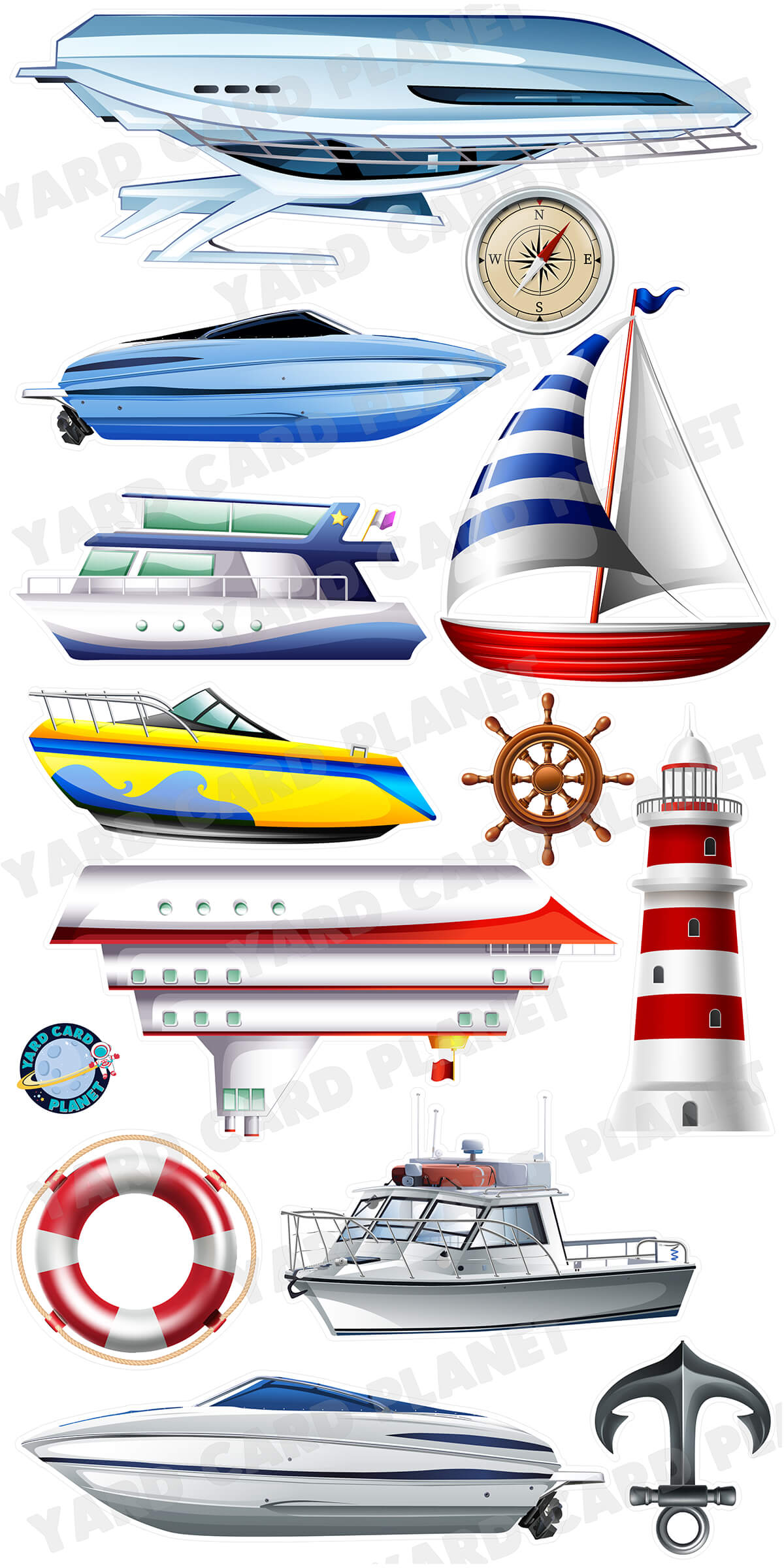 I'm on a Boat Yard Card Flair Set