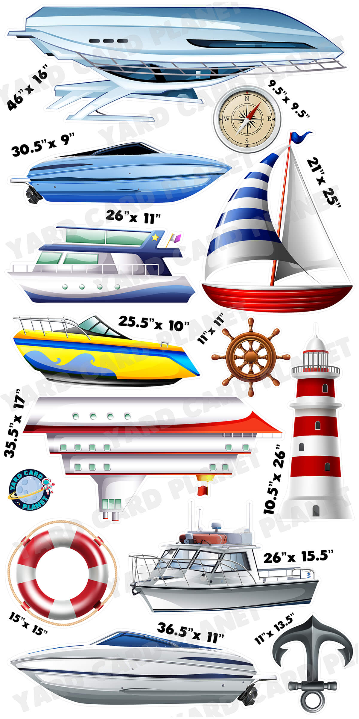 I'm on a Boat Yard Card Flair Set