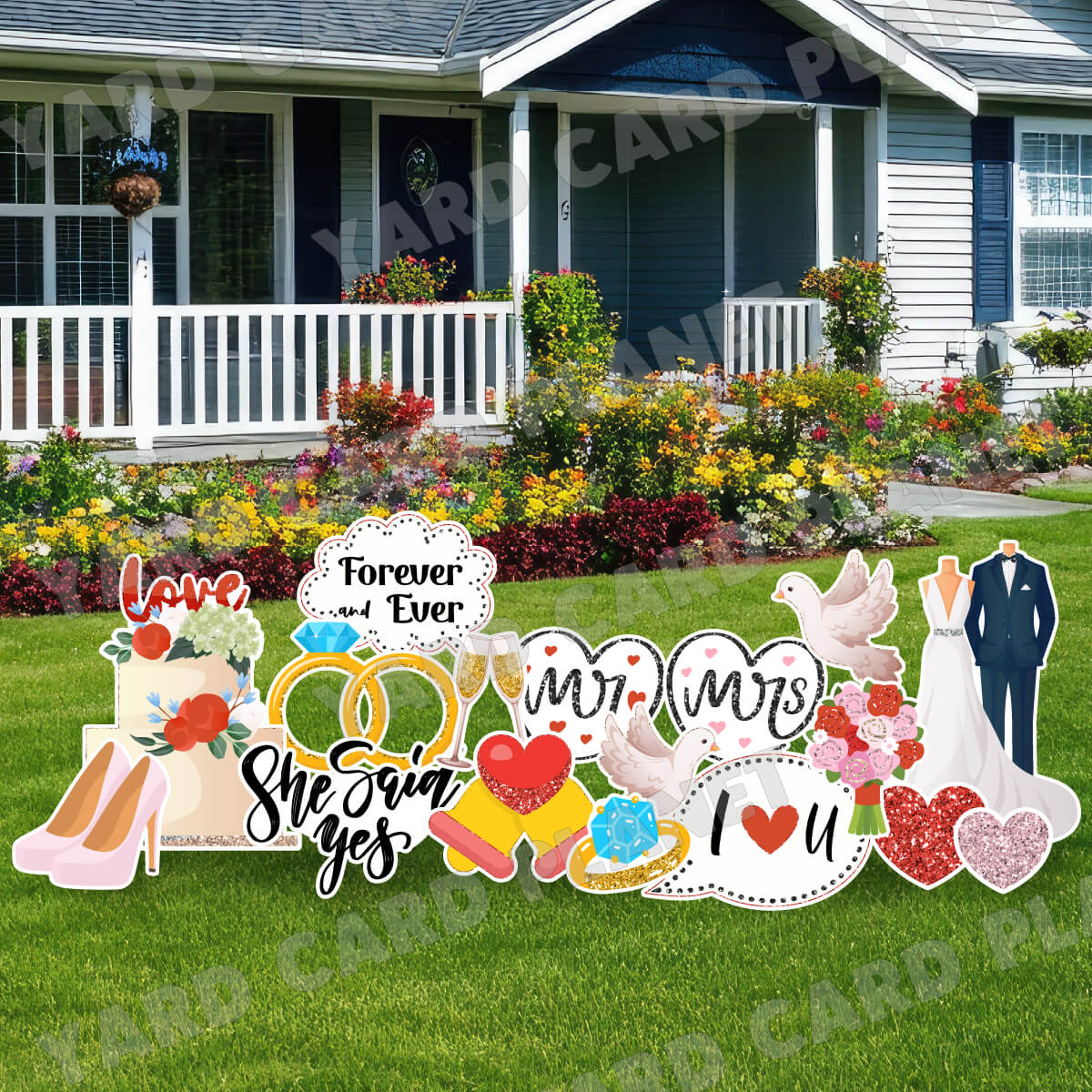 Wedding Elements Yard Card Flair Set