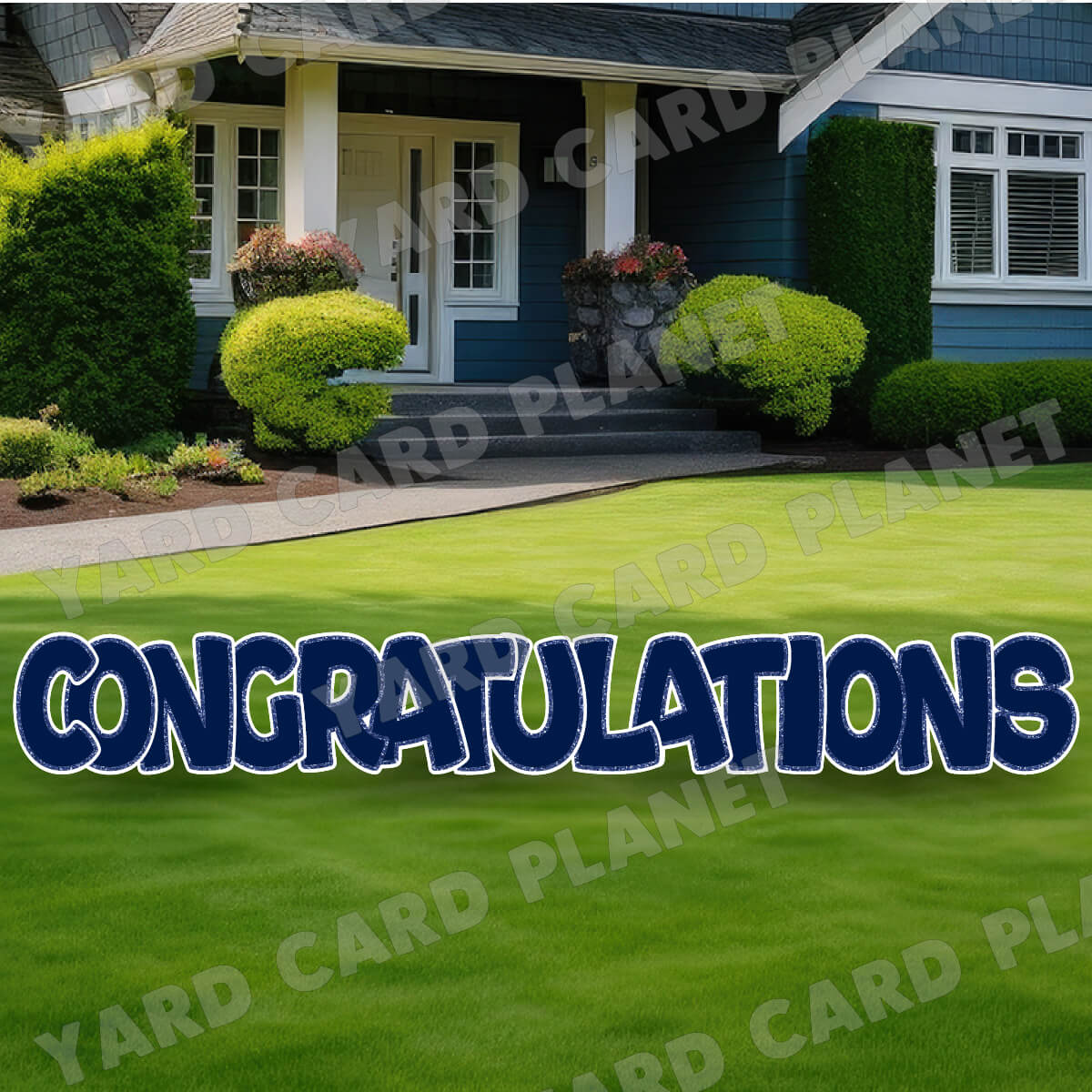 Large 23" Congratulations Yard Card EZ Quick Set in Bouncy Bold Font in Solid Colors with Glitter Trim - (Available in Multiple Colors)