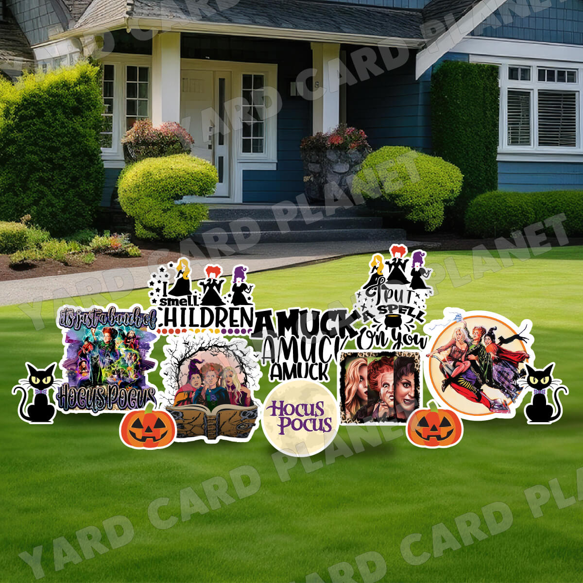 Hocus Pocus Halloween Yard Card Flair Set