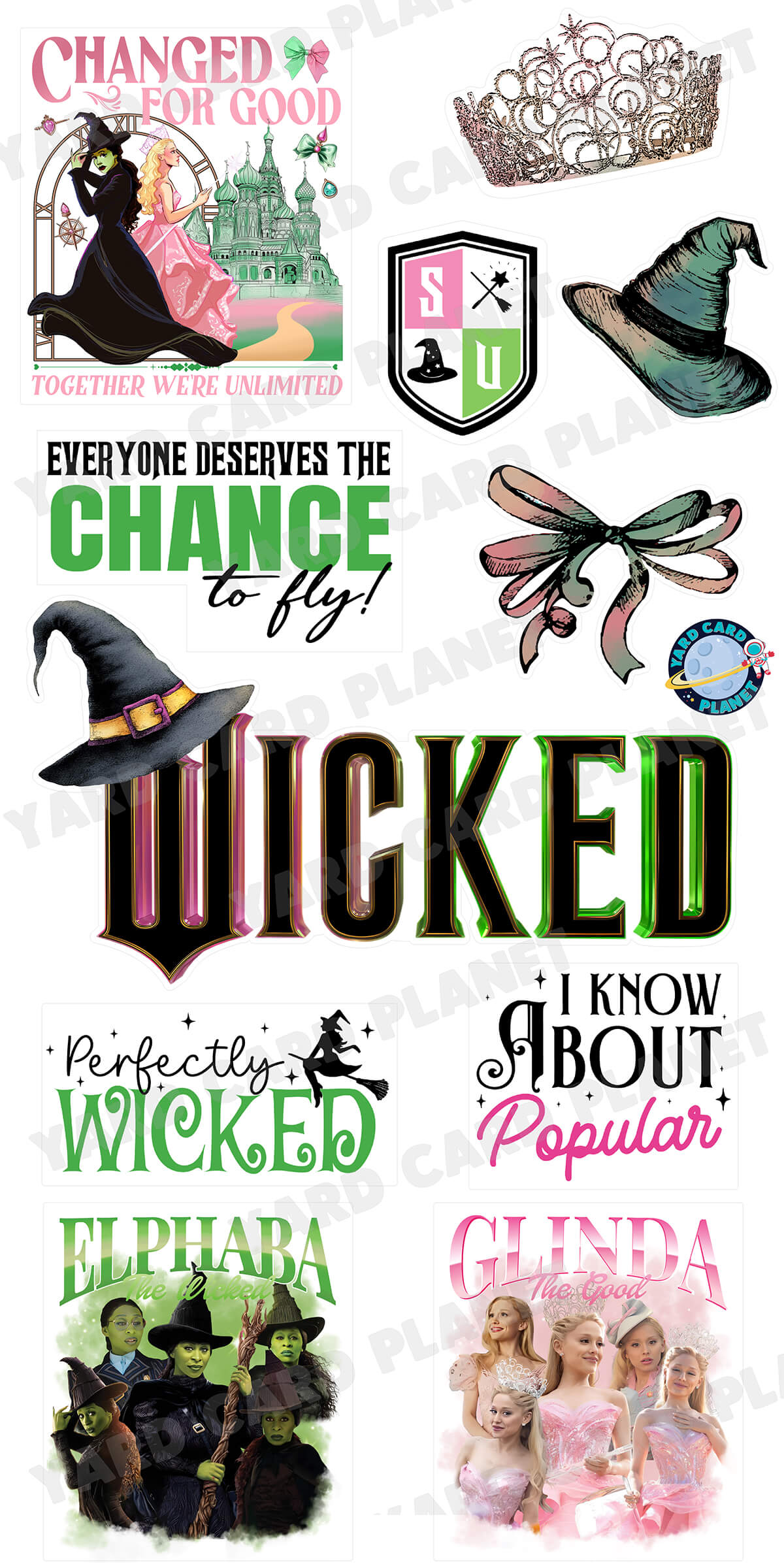 Enchanted Witches and Magic Yard Card Flair Set