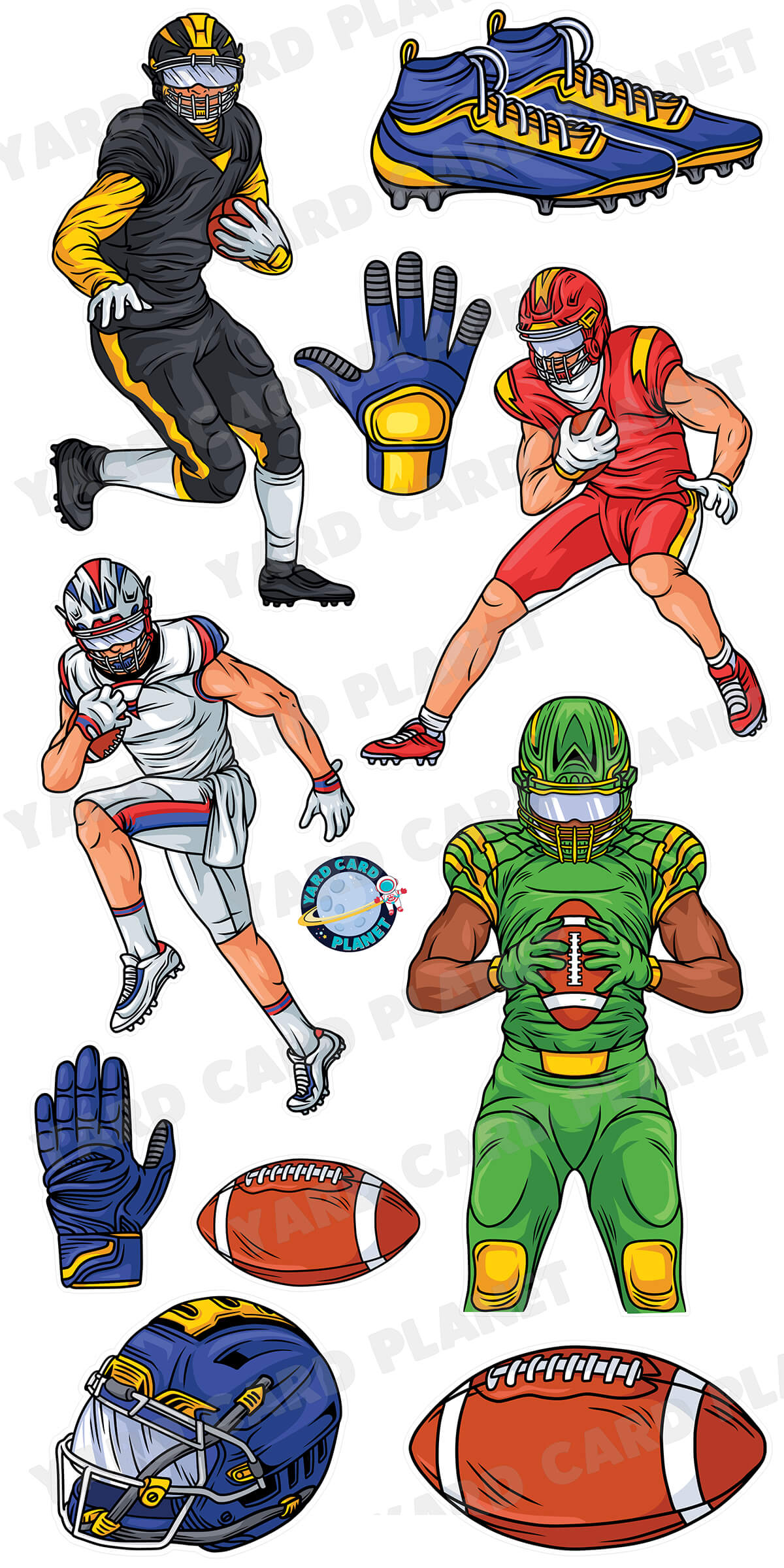 Game Day Football Yard Card Flair Set
