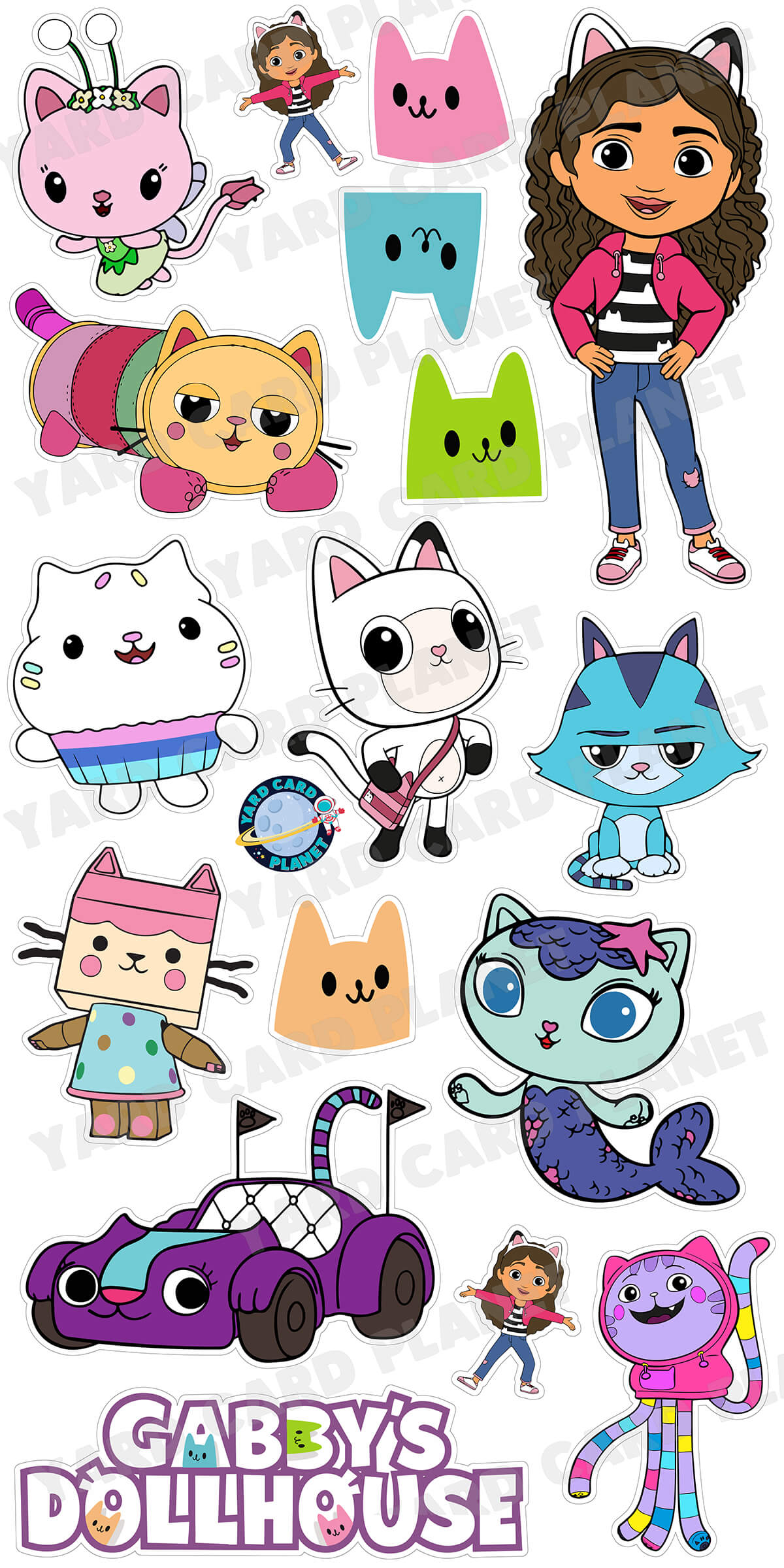 Magical Kitty Dollhouse Yard Card Flair Set