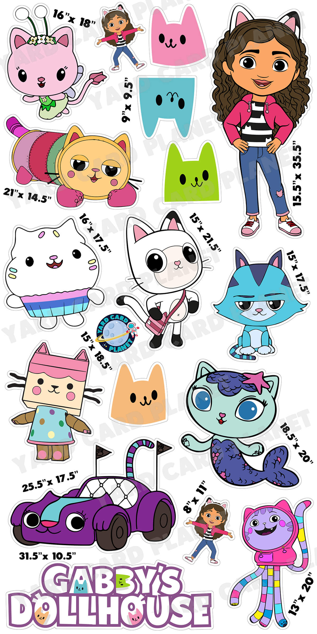 Magical Kitty Dollhouse Yard Card Flair Set