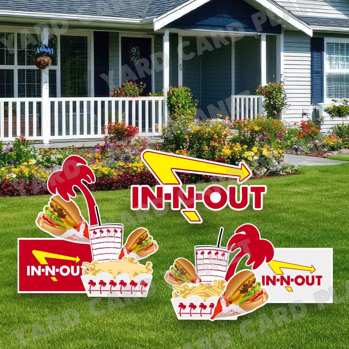 West Coast Burger and Fries Yard Card Flair Set