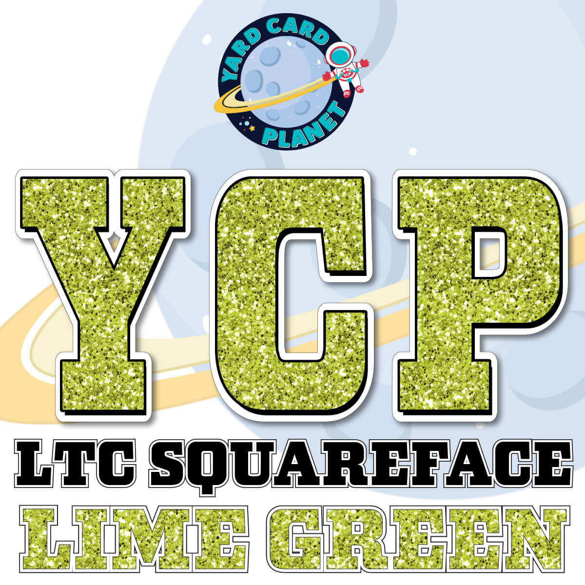 23" LTC Squareface 90 pc. Letters, Numbers and Symbols Pro Set in Glitter Pattern