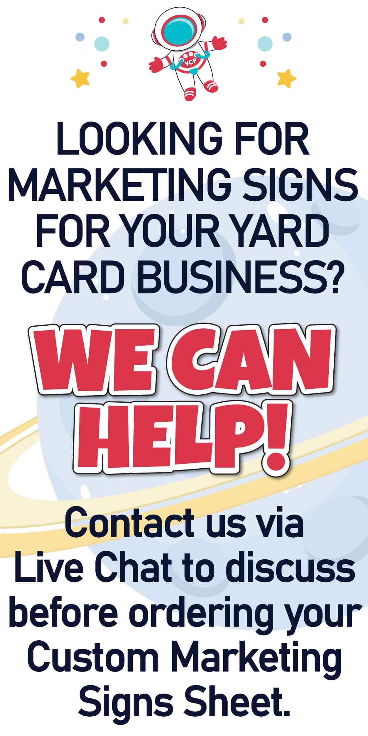 Custom Yard Card Business Marketing Signs Full Sheet