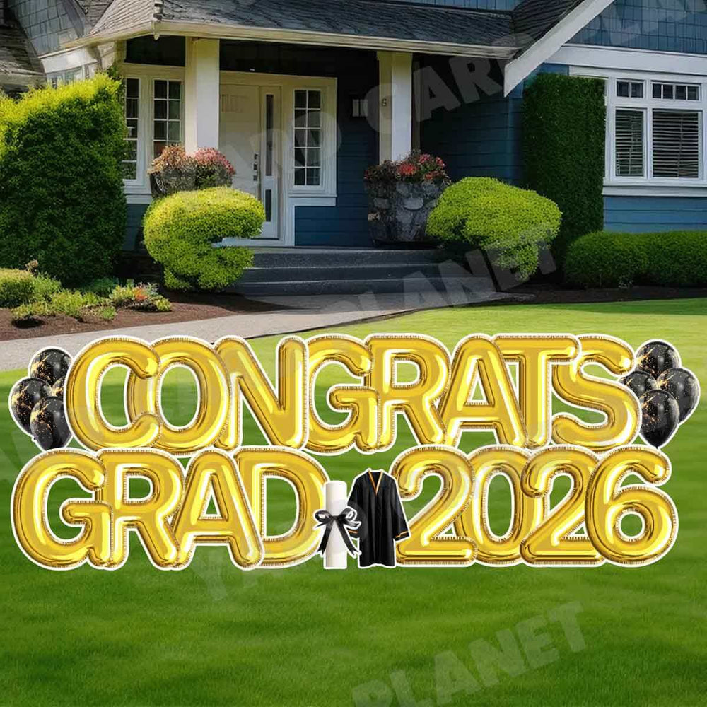 Gold Balloon Congrats Grad 2026