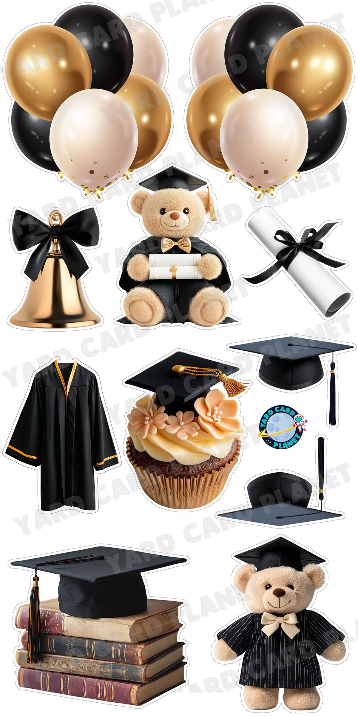 Realistic Graduation Yard Card Flair Set