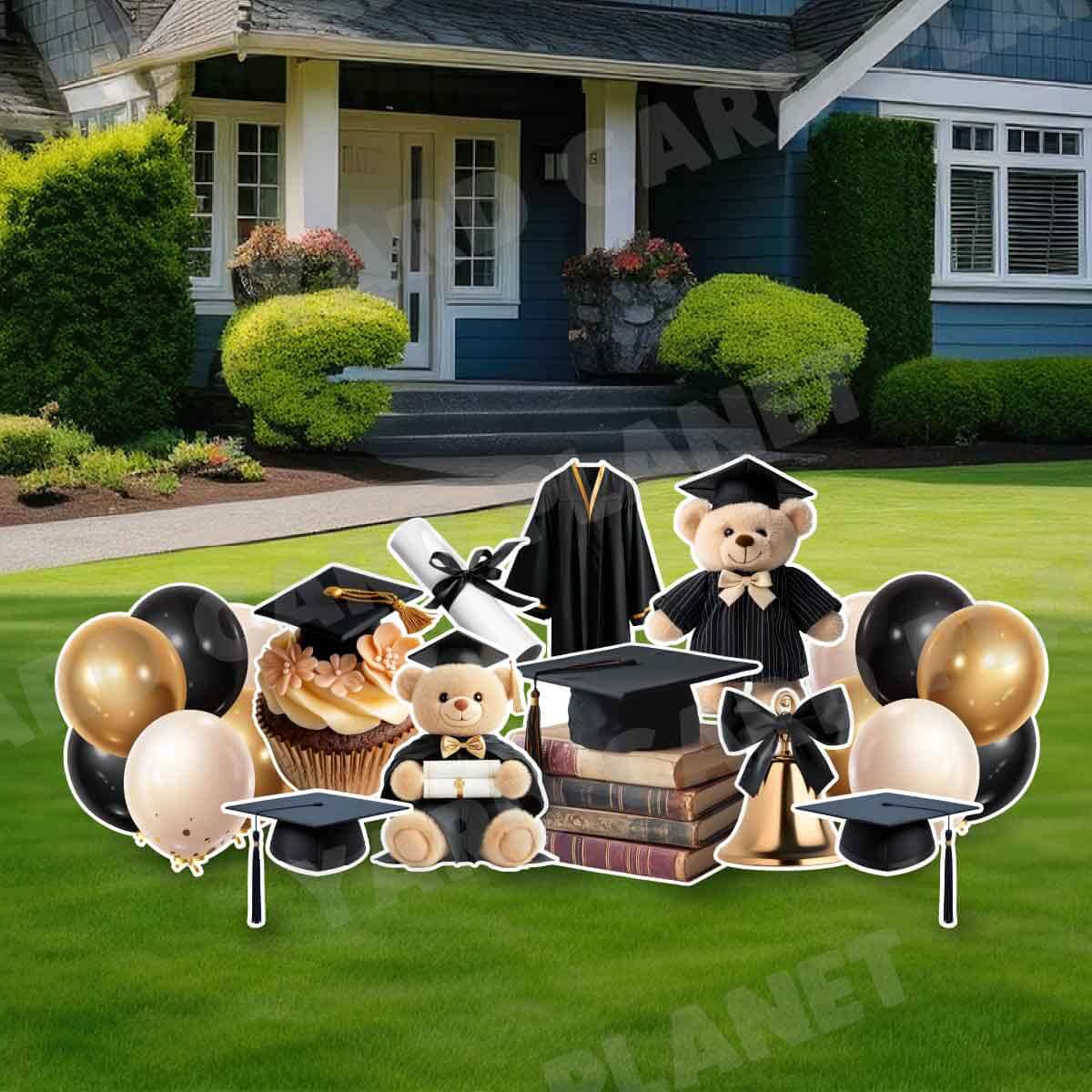 Realistic Graduation Yard Card Flair Set