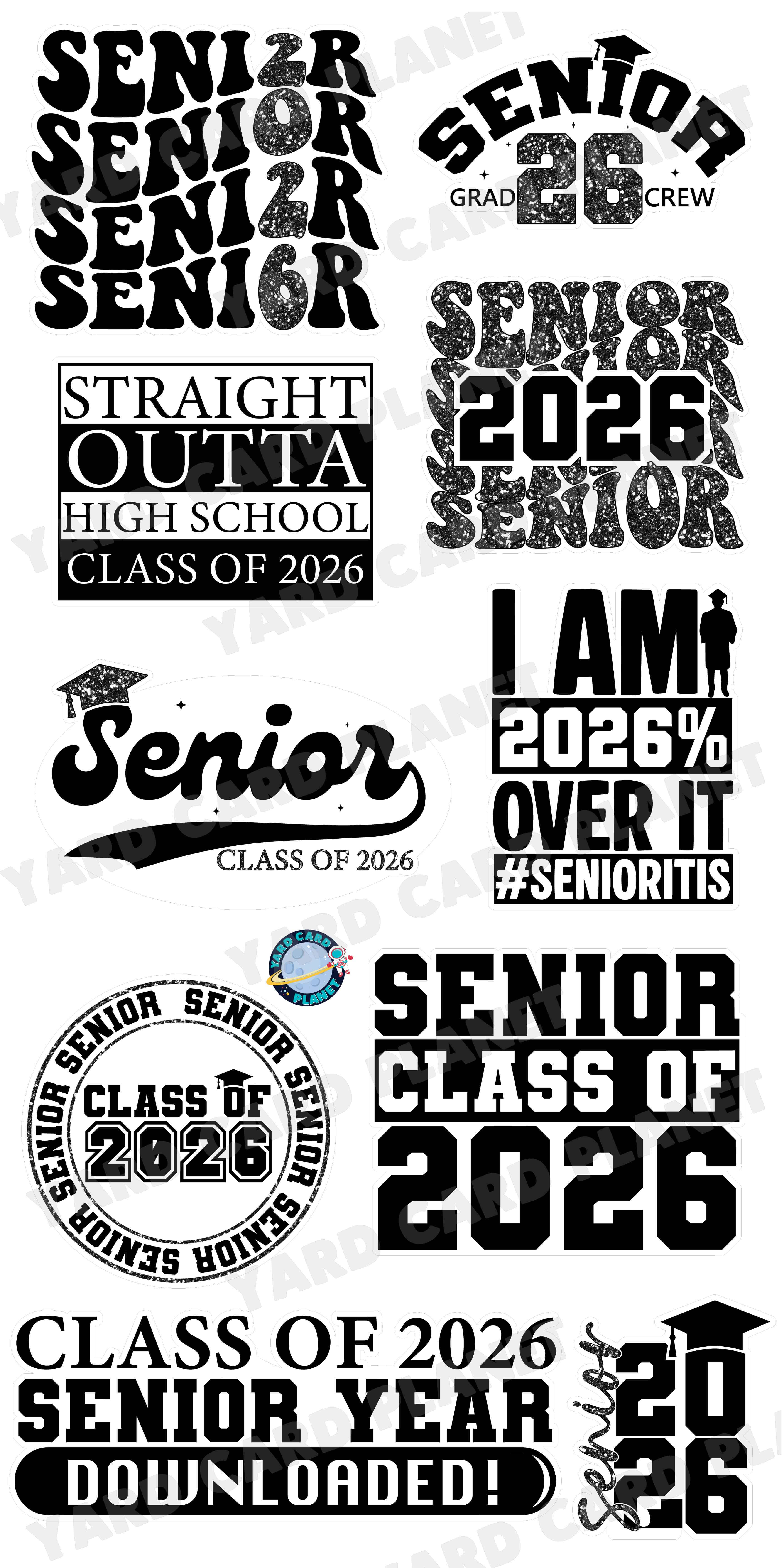 Senior Graduation Signs Yard Card Flair Set - Part 2
