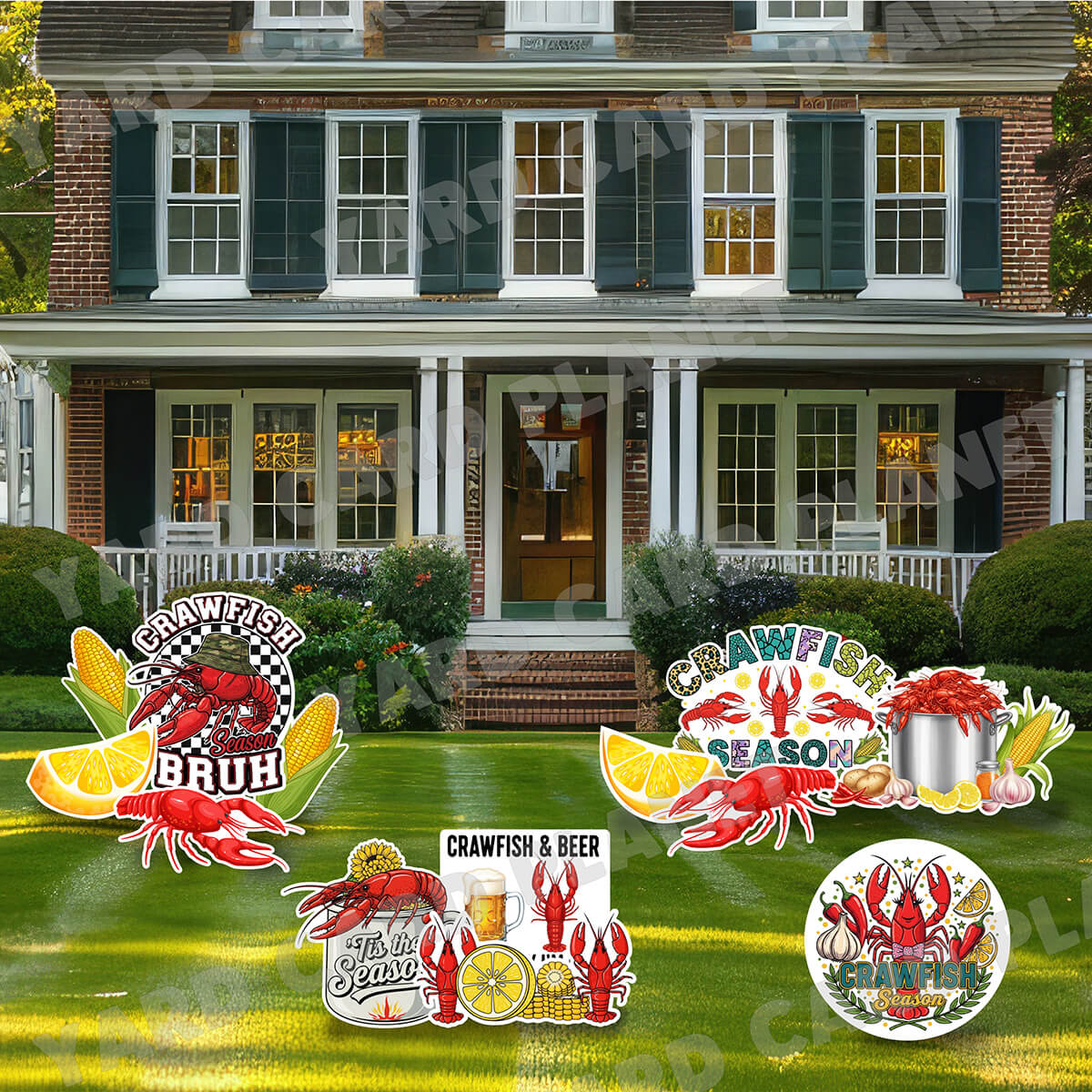 Crawfish Season Yard Card Flair Set