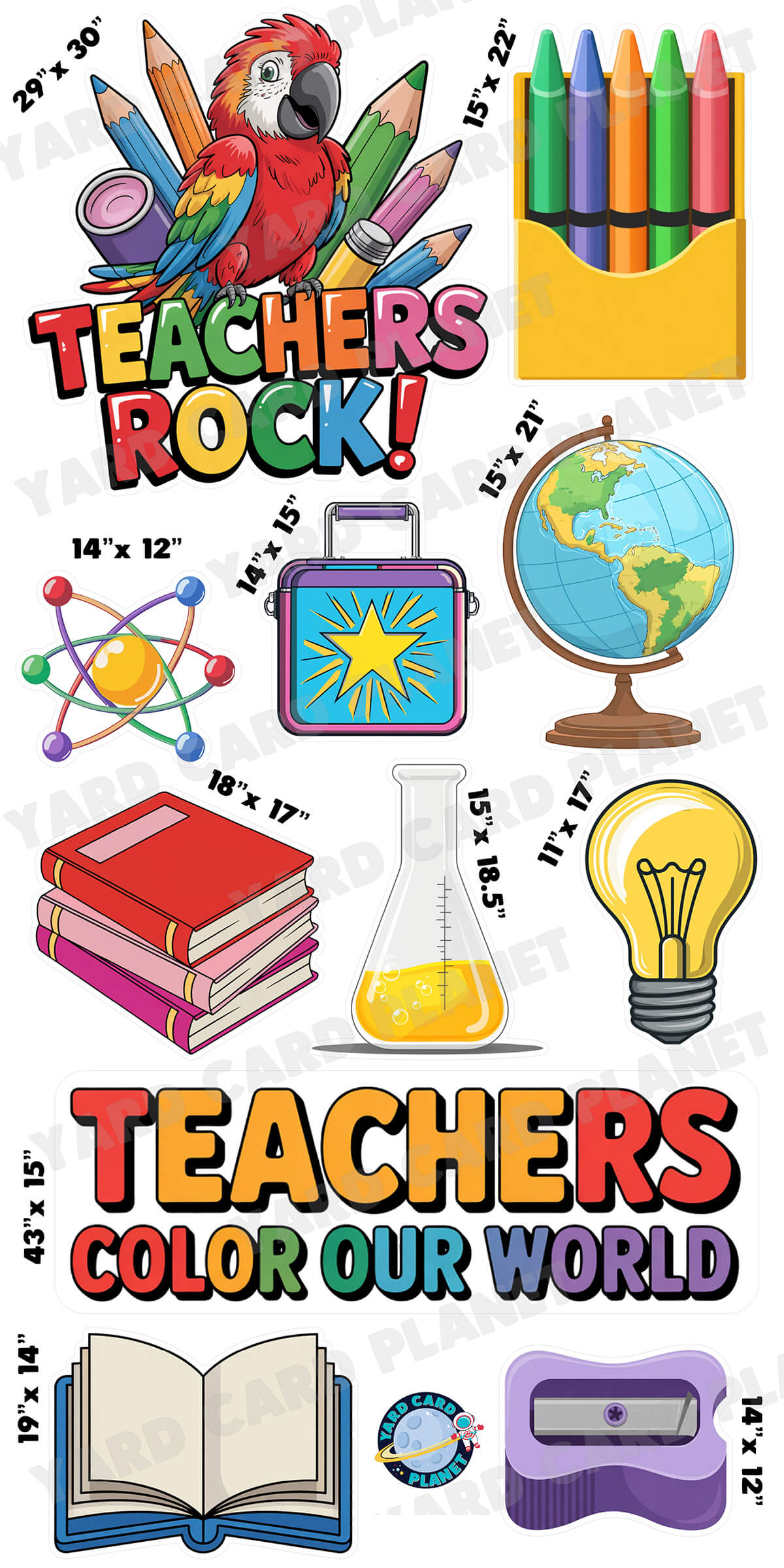 Teachers Rock EZ Quick Sign and Yard Card Flair Set