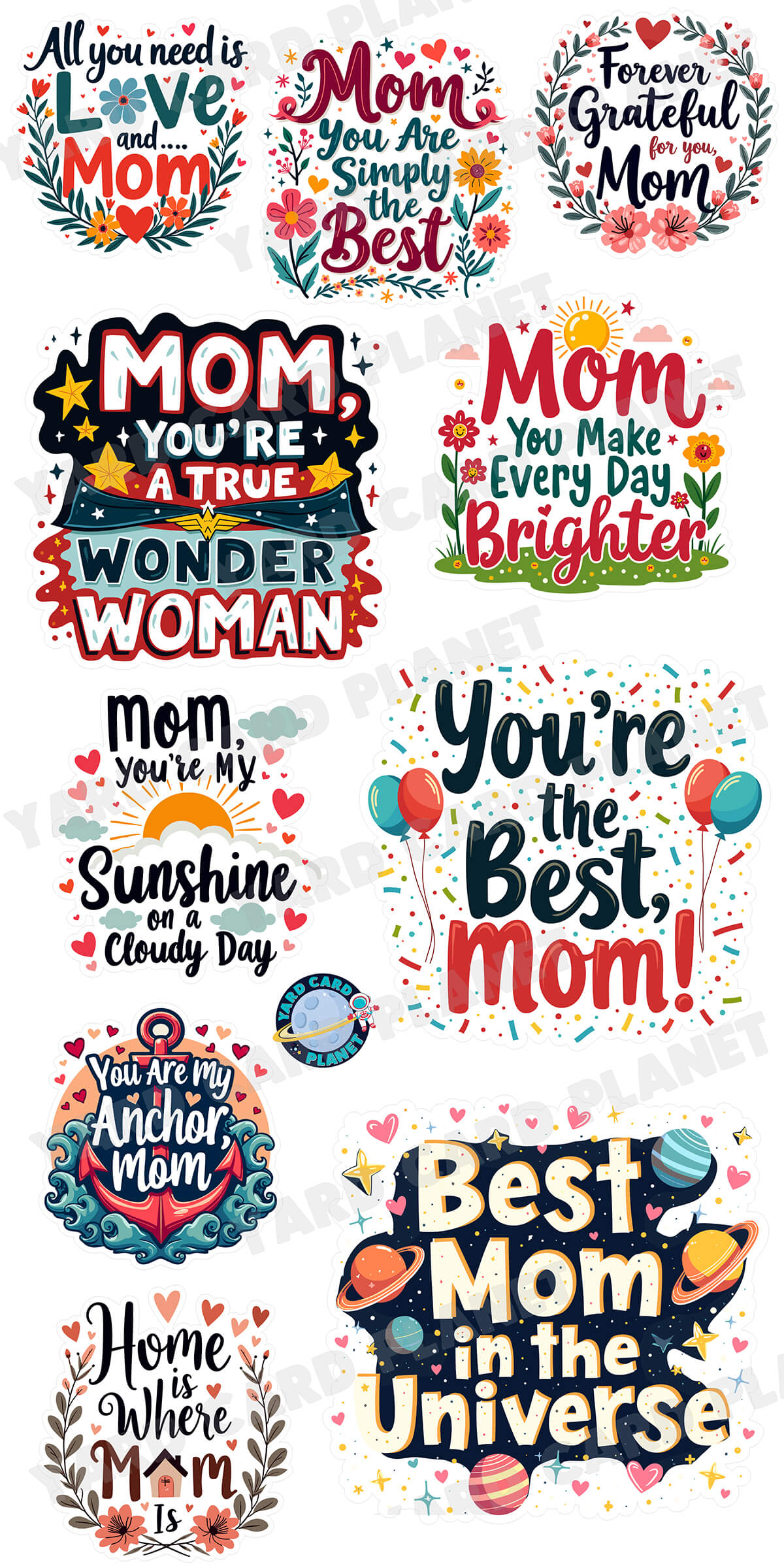 Inspirational Mom Signs Yard Card Flair Set