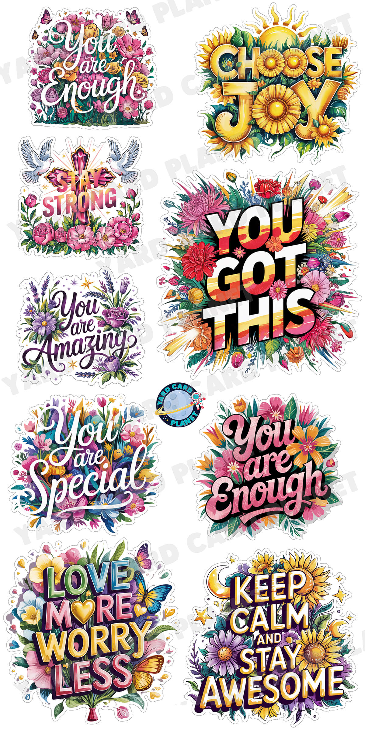 You Are Amazing Motivational Quotes Yard Card Flair Set