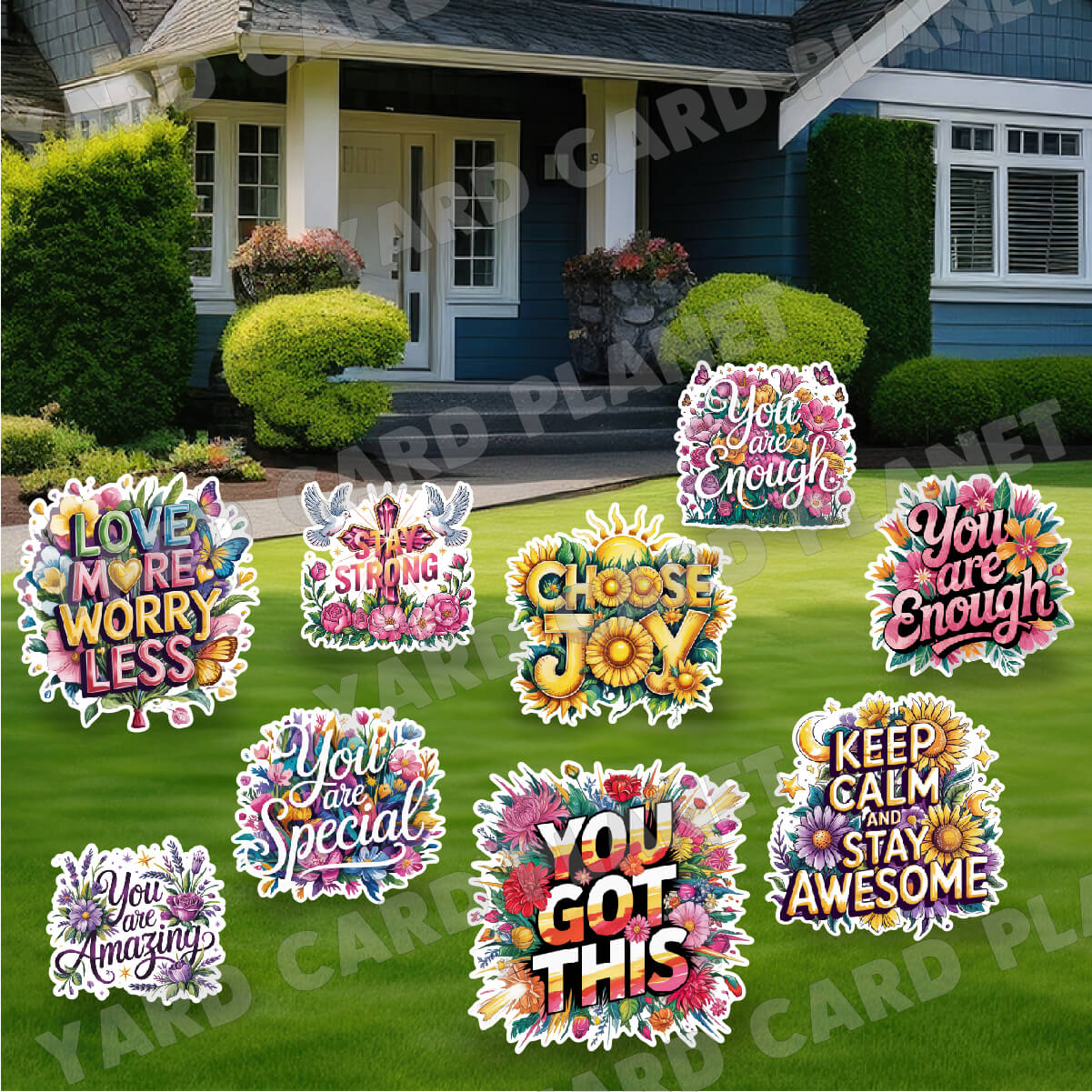 You Are Amazing Motivational Quotes Yard Card Flair Set