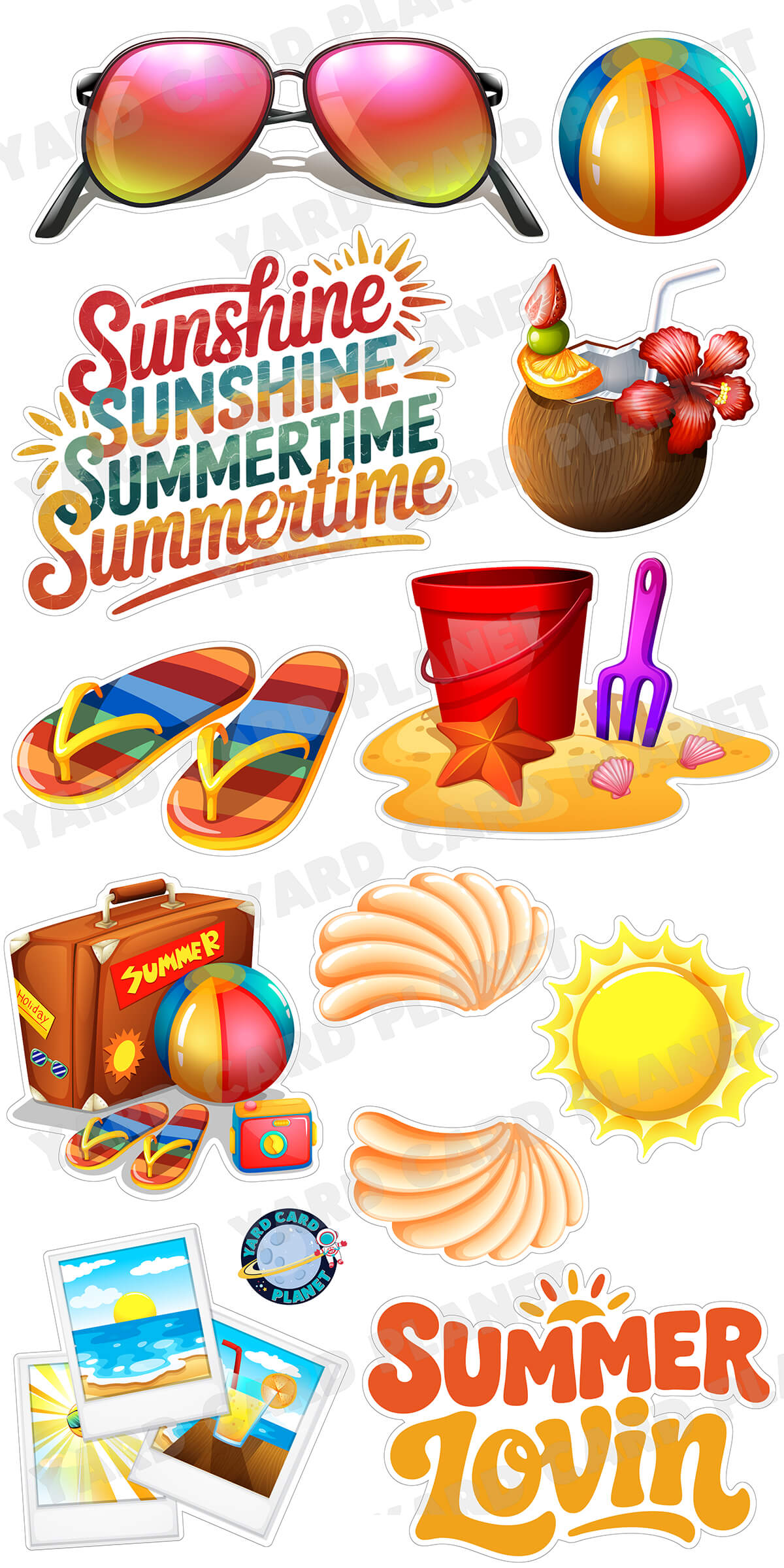 Summer Lovin Yard Card Flair Set