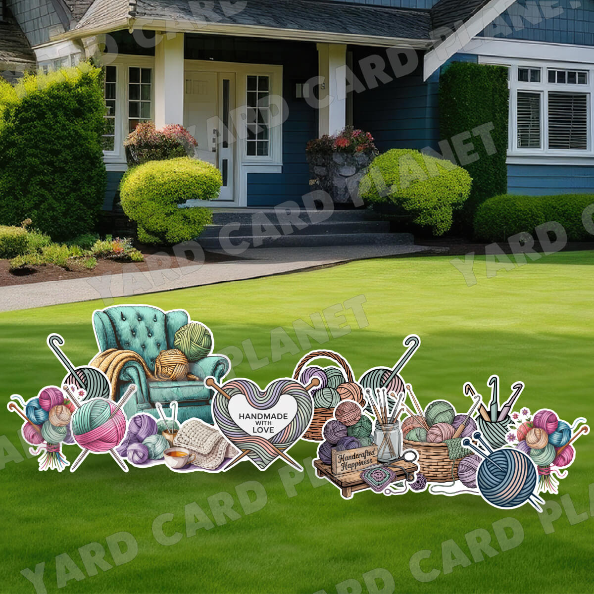 Yarn and Knitting Yard Card Flair Set