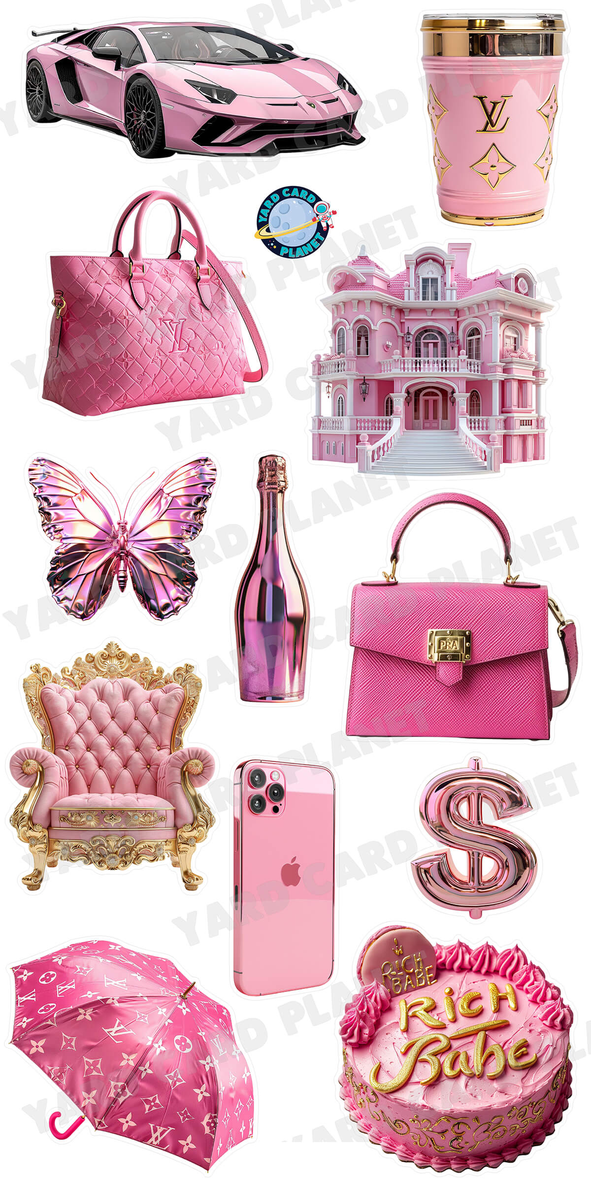 Rich Babe Yard Card Flair Set