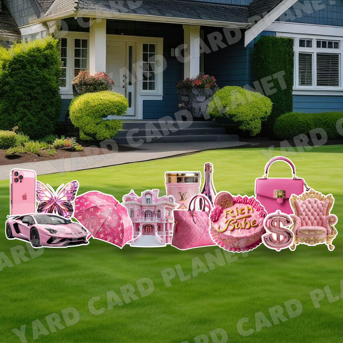 Rich Babe Yard Card Flair Set