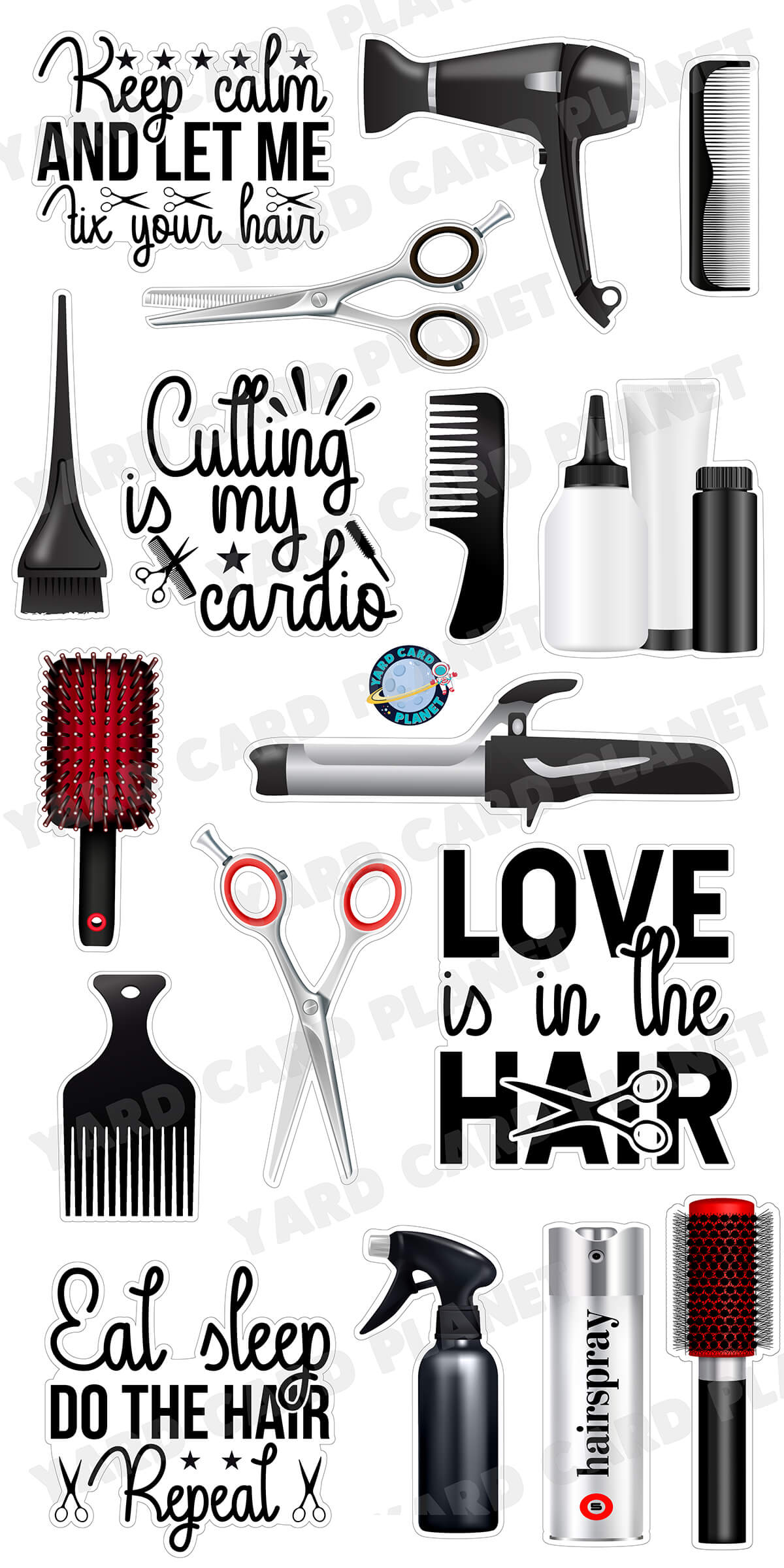 Hairdresser Yard Card Flair Set