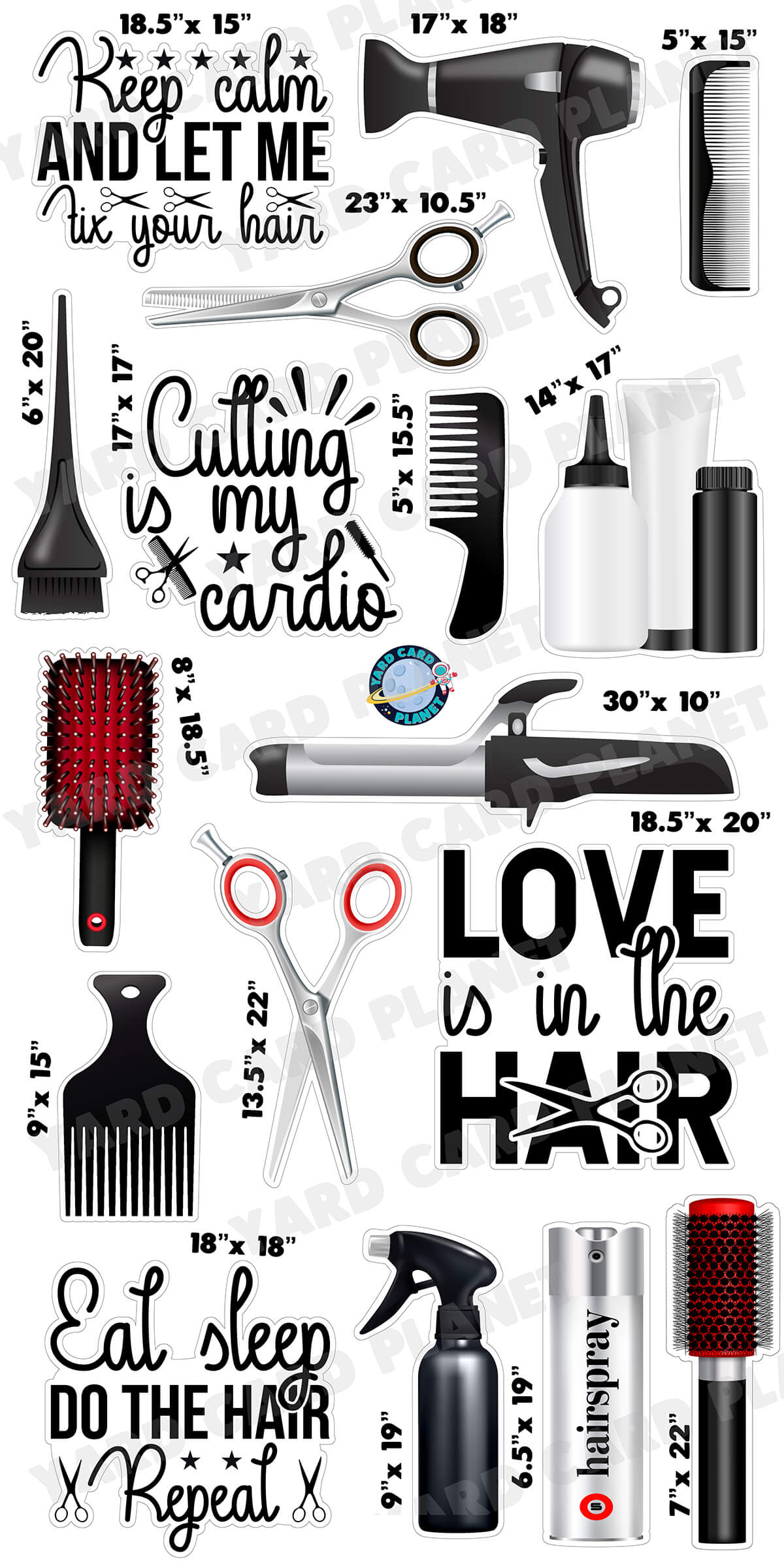 Hairdresser Yard Card Flair Set