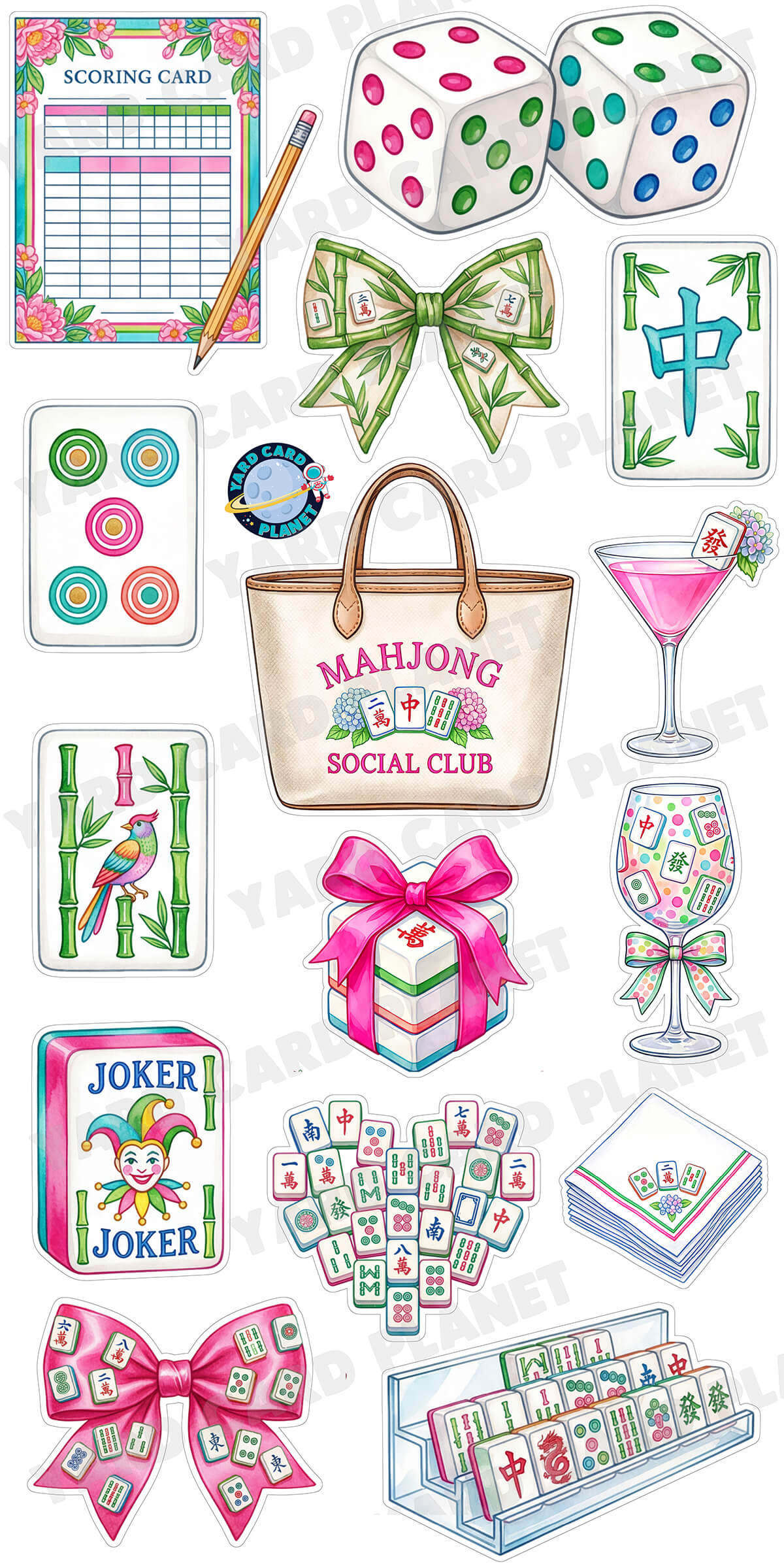 Mahjong Yard Card Flair Set