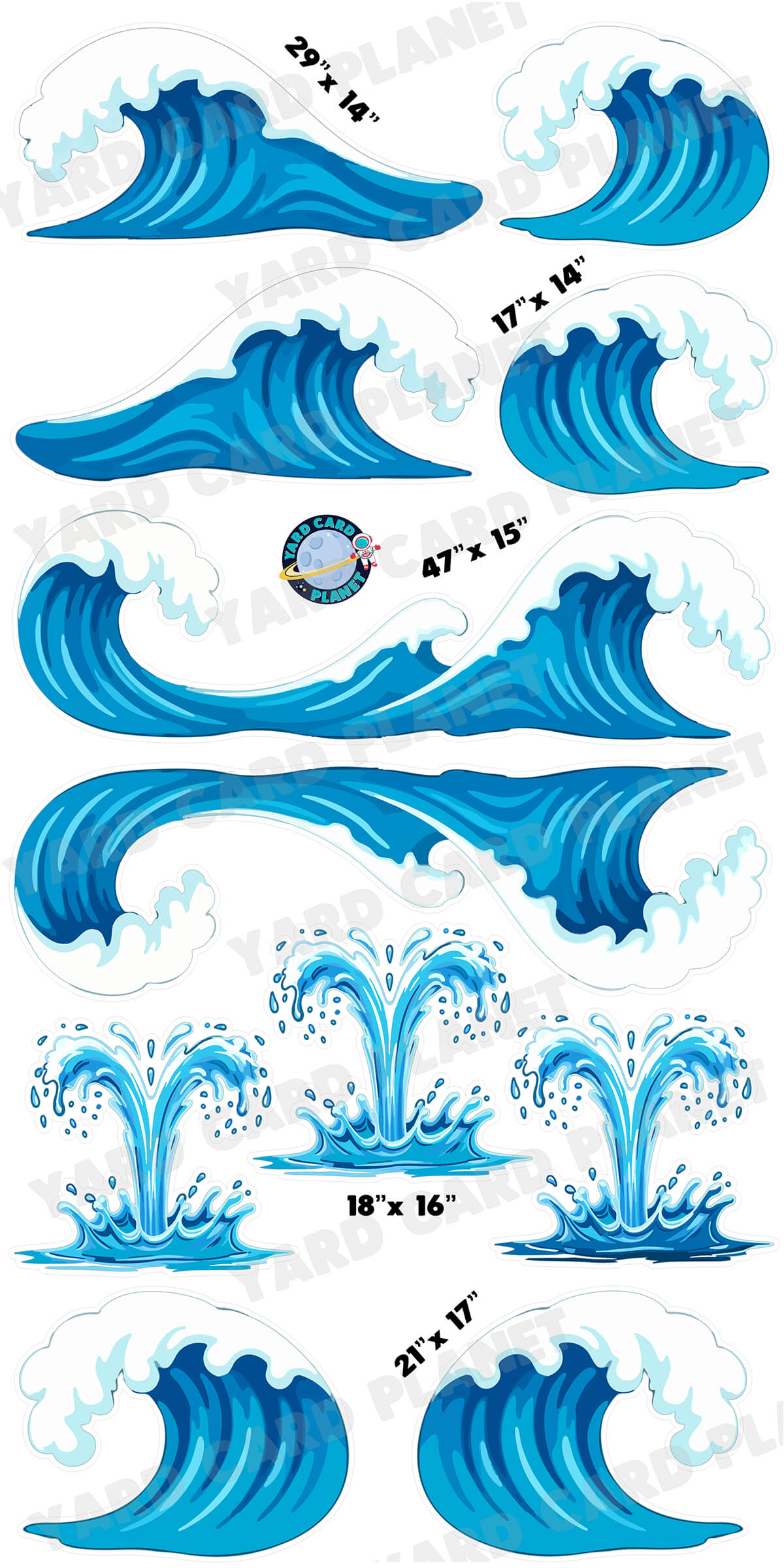 Ocean Waves EZ Panels and Yard Card Flair Set