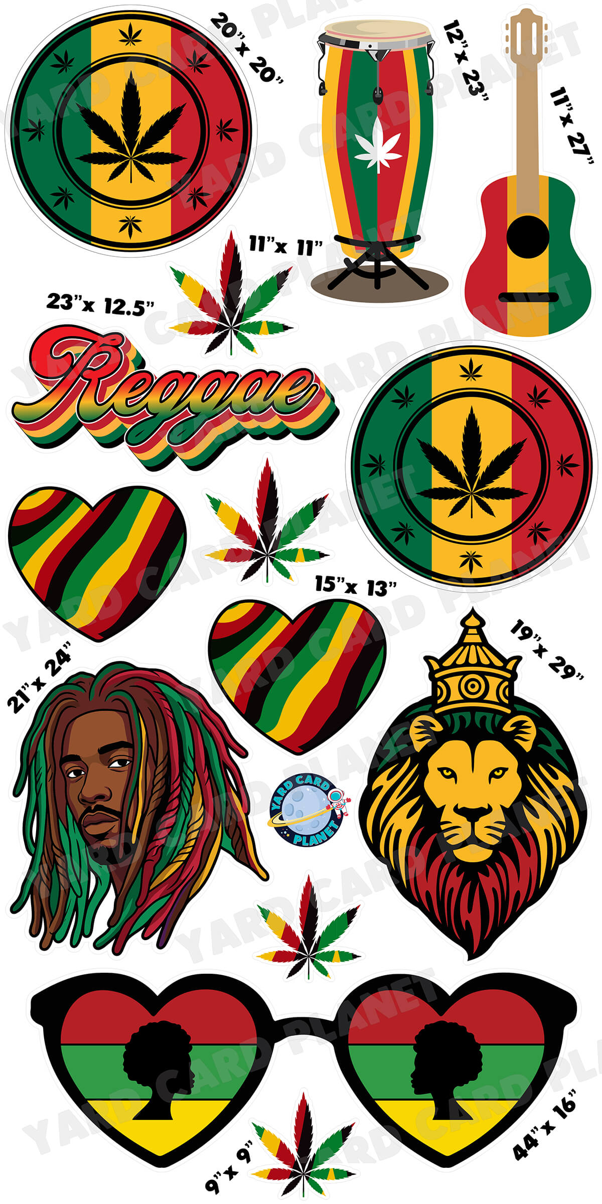 Jamaican Rastafarian Yard Card Flair Set