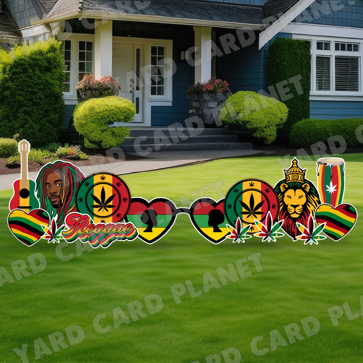 Jamaican Rastafarian Yard Card Flair Set