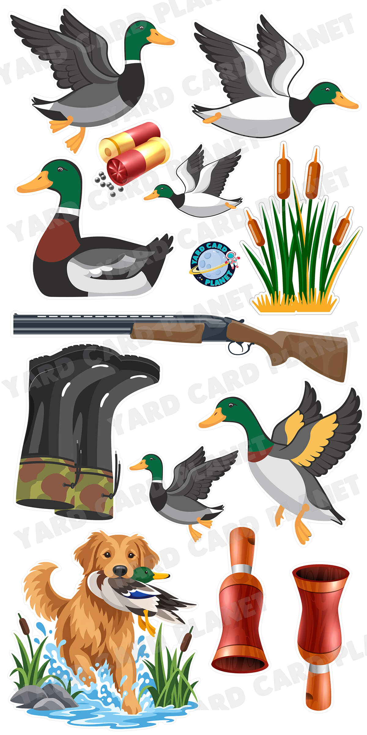 Duck Hunting Yard Card Flair Set