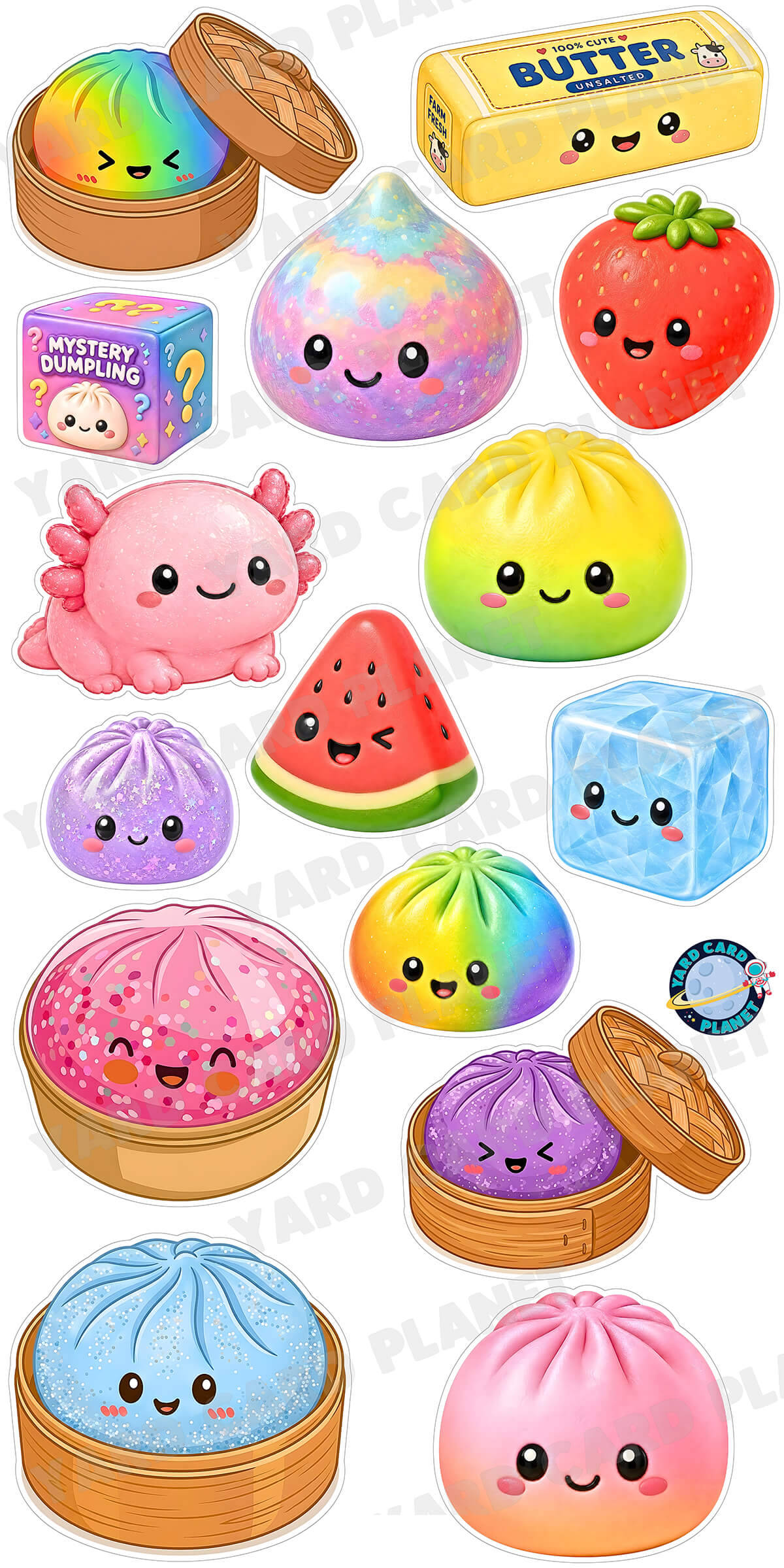Squishy Toys Yard Card Flair Set