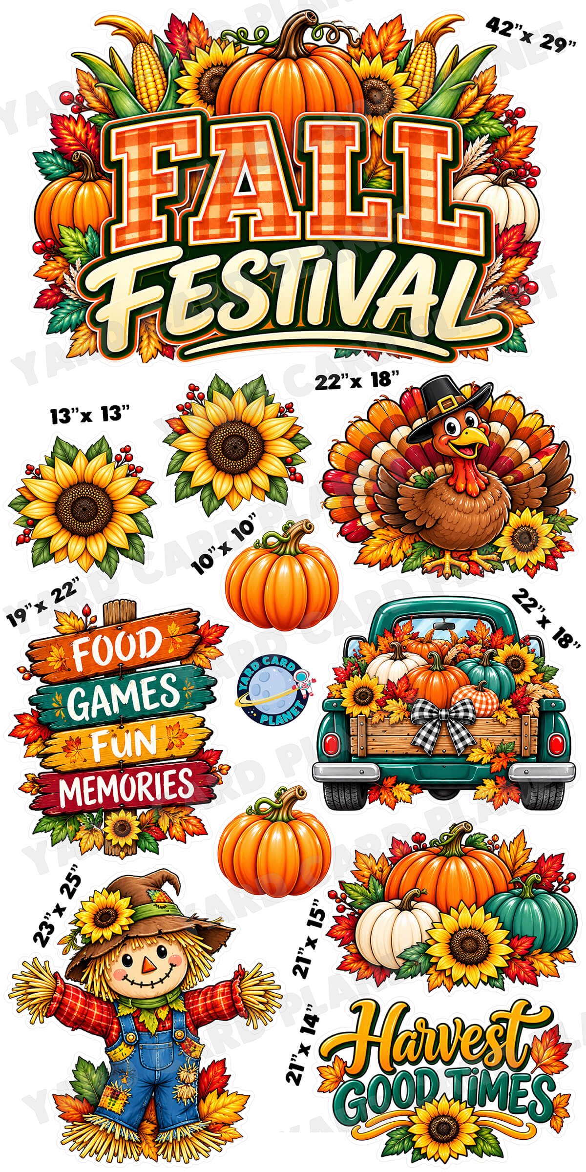 Fall Festival EZ Quick Sign and Yard Card Flair Set